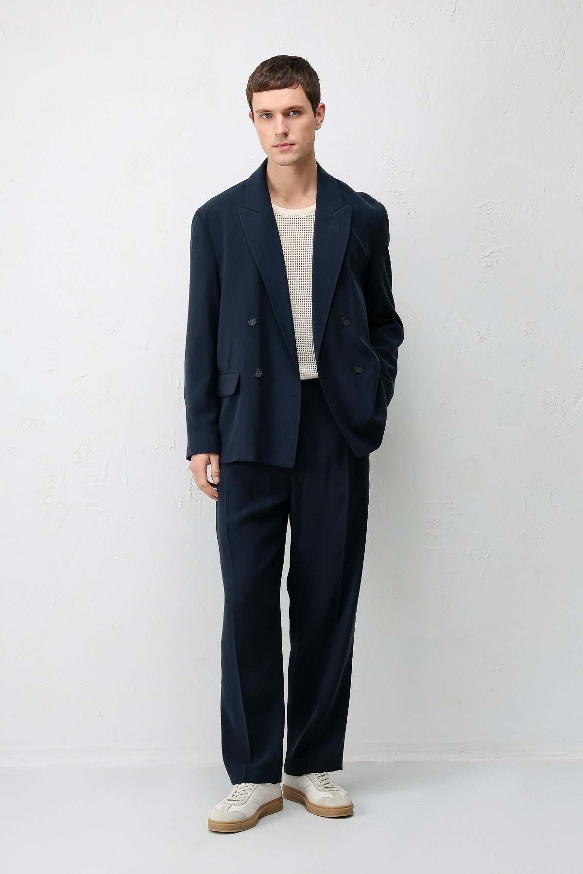 Antioch Siyah Modal Karışımlı Relaxed Fit Erkek Blazer Ceket