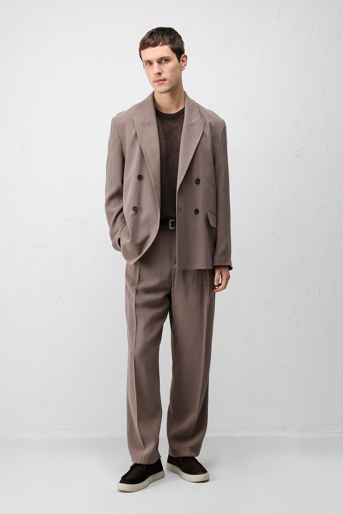 Antioch Siyah Modal Karışımlı Relaxed Fit Erkek Blazer Ceket