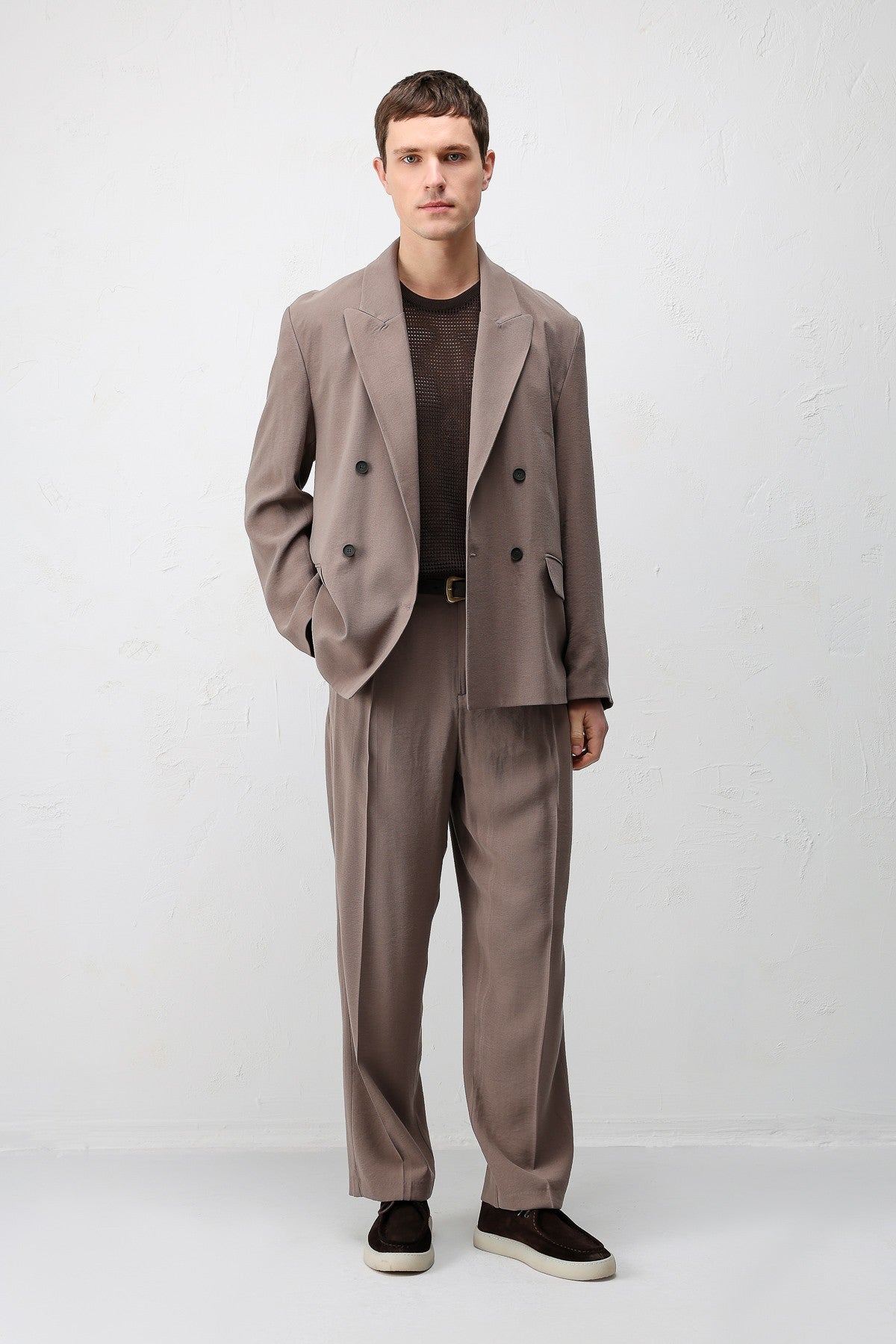 Antioch Siyah Modal Karışımlı Relaxed Fit Erkek Blazer Ceket