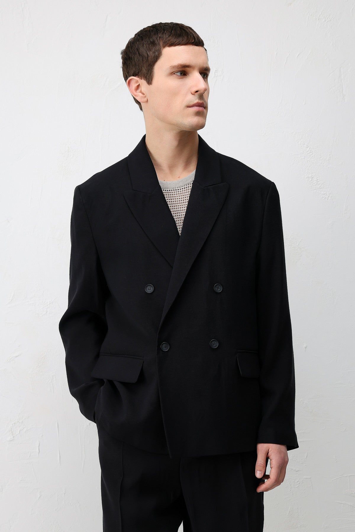 Modal Karışımlı Relaxed Fit Erkek Blazer Ceket