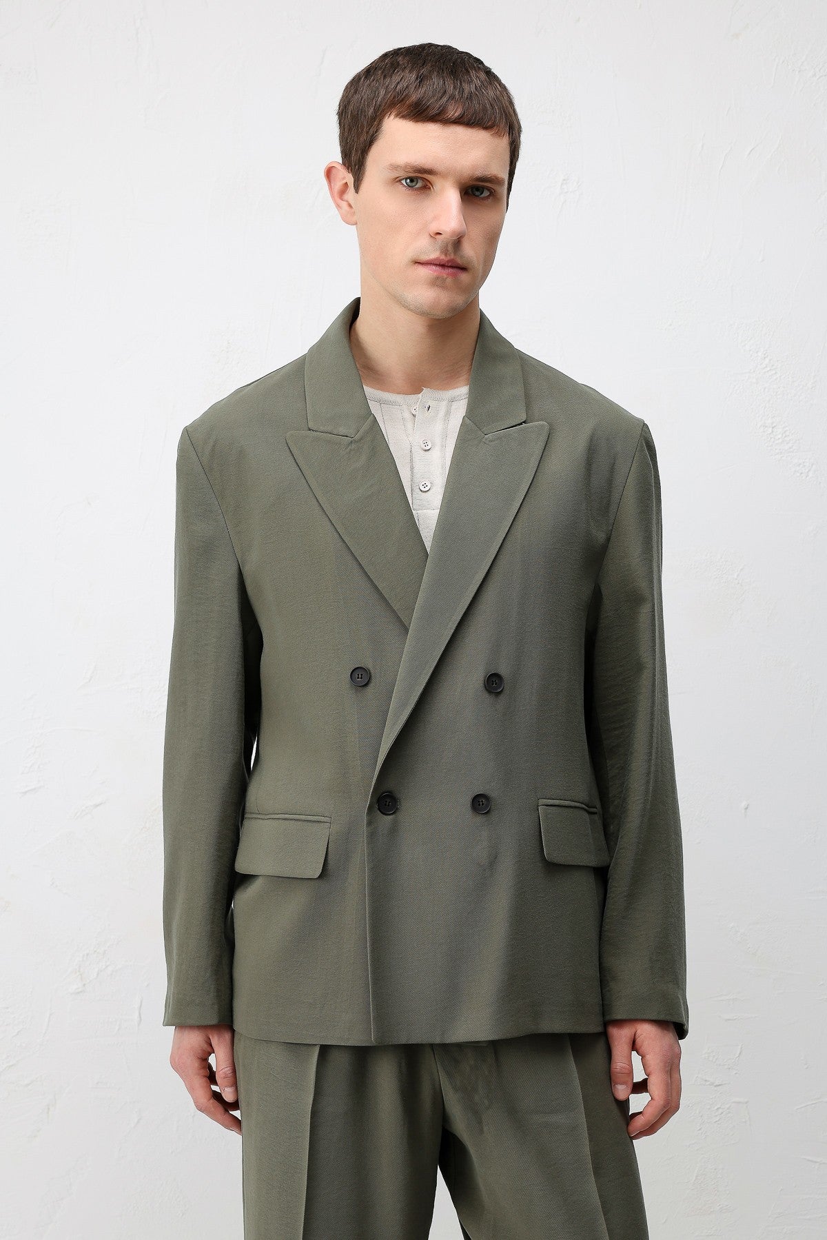 Antioch Siyah Modal Karışımlı Relaxed Fit Erkek Blazer Ceket