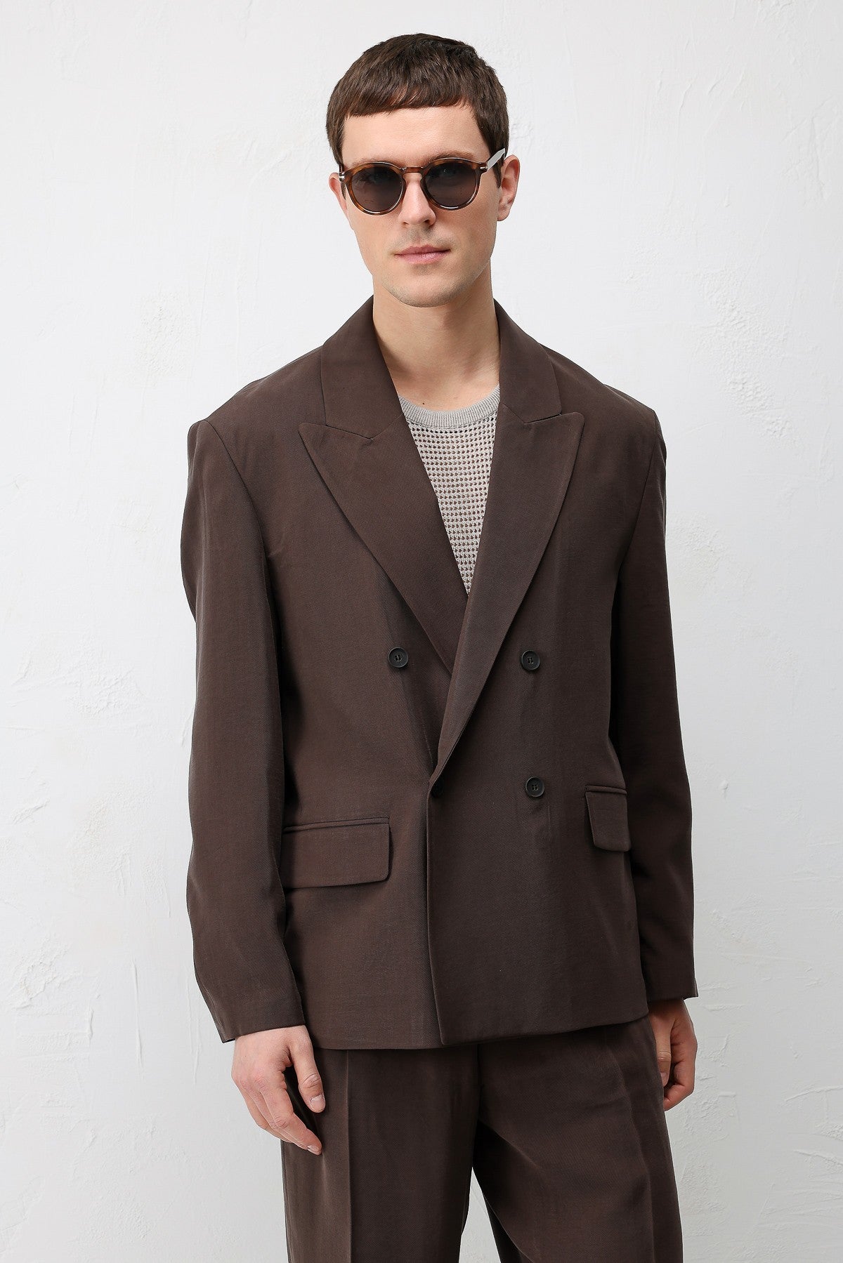 Antioch Siyah Modal Karışımlı Relaxed Fit Erkek Blazer Ceket