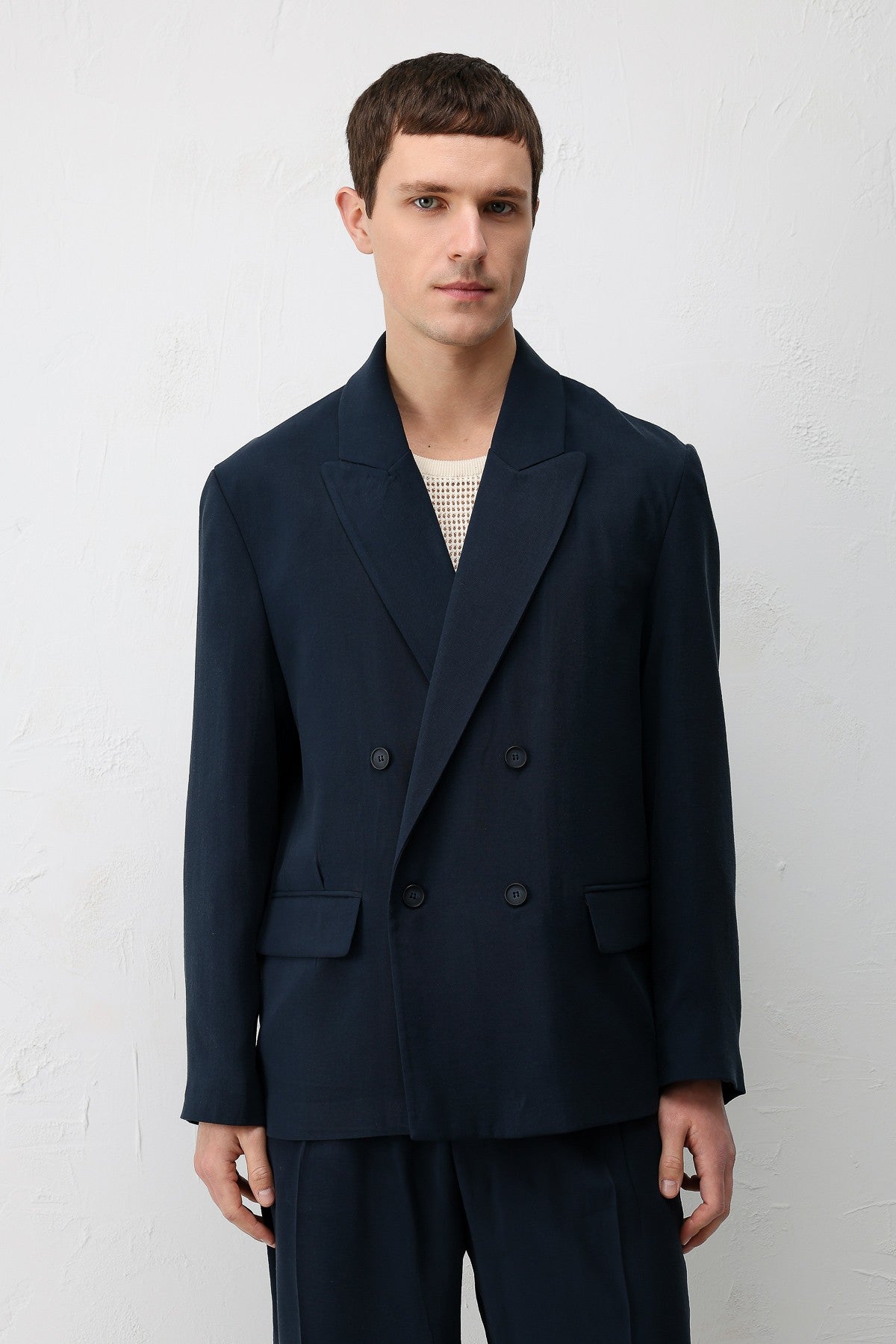Antioch Siyah Modal Karışımlı Relaxed Fit Erkek Blazer Ceket
