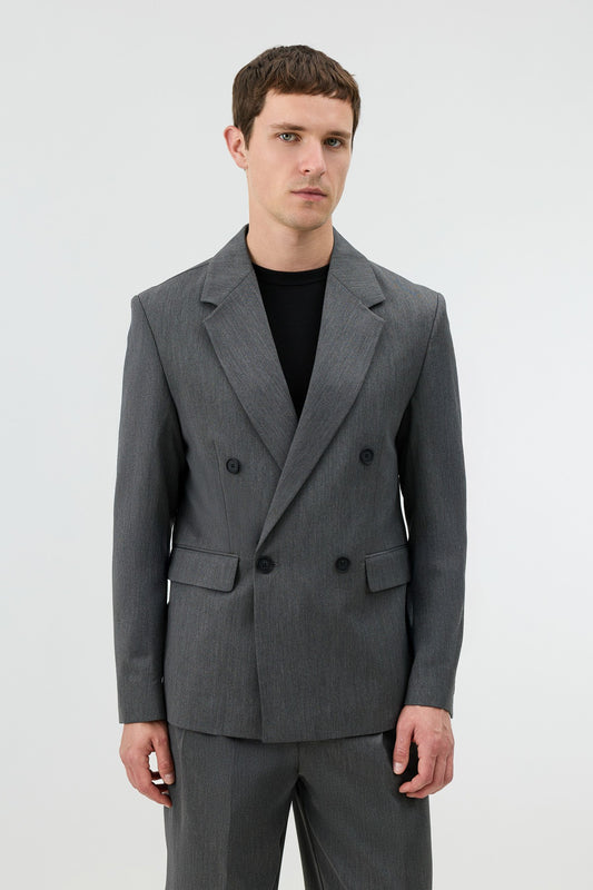 Antioch Relaxed Kruvaze Erkek Blazer Ceket