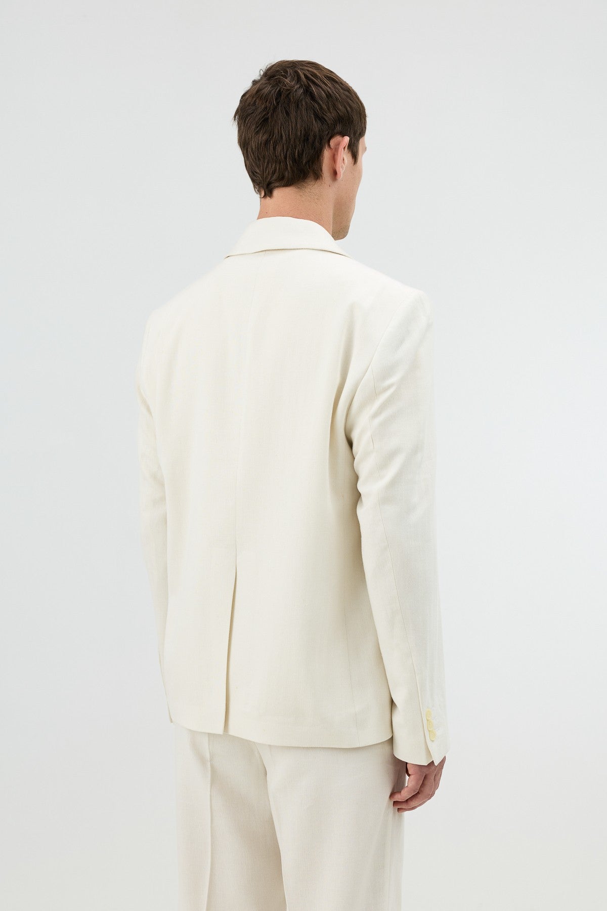 Antioch Keten Karışımlı Balıksırtı Desenli Erkek Blazer Ceket