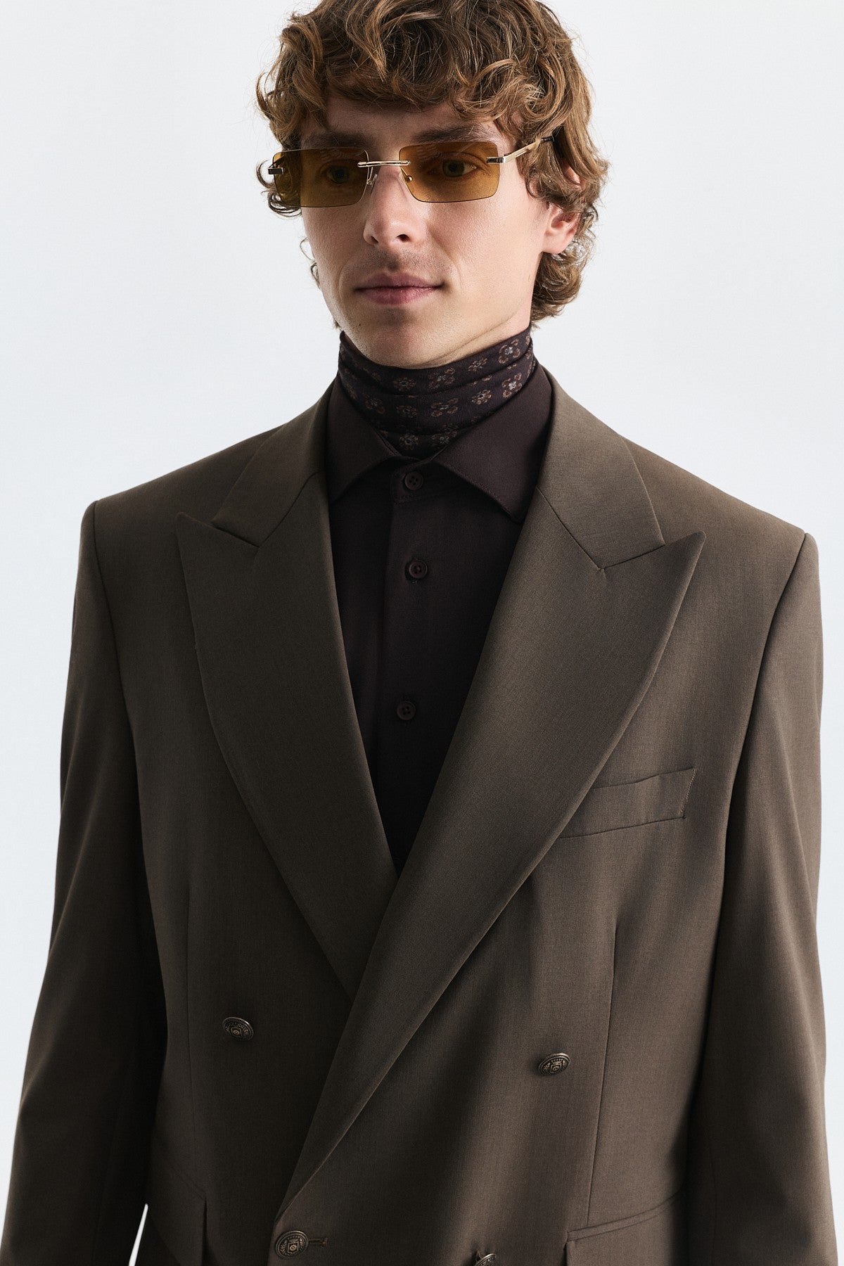 Yün Karışımlı Kruvaze Blazer Ceket