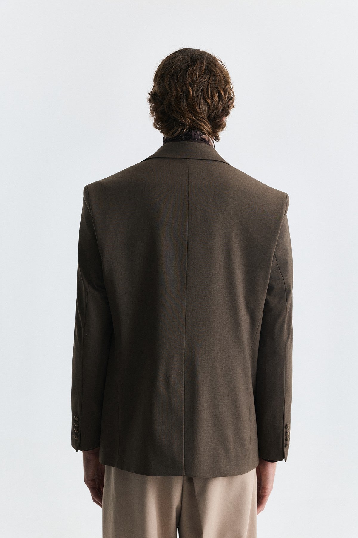Yün Karışımlı Kruvaze Blazer Ceket