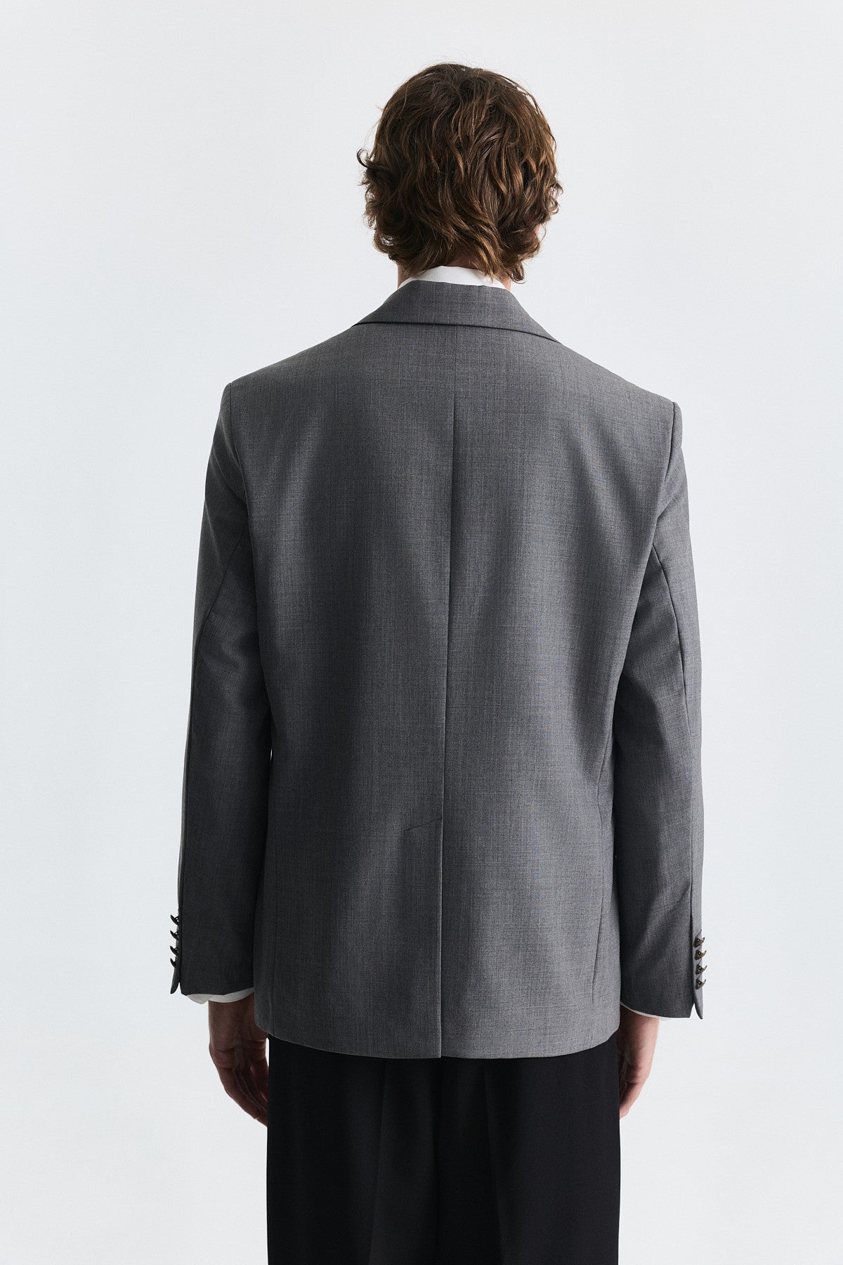 Yün Karışımlı Kruvaze Blazer Ceket