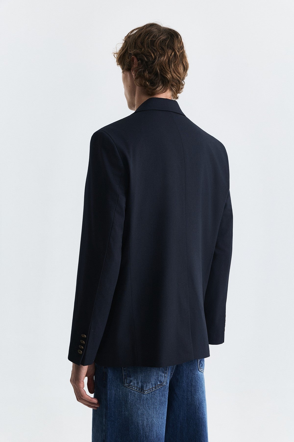 Yün Karışımlı Kruvaze Blazer Ceket