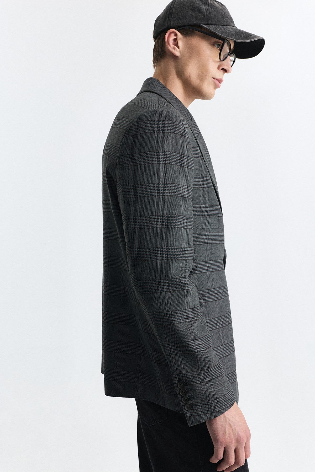 Ekose Relax Fit Blazer Ceket