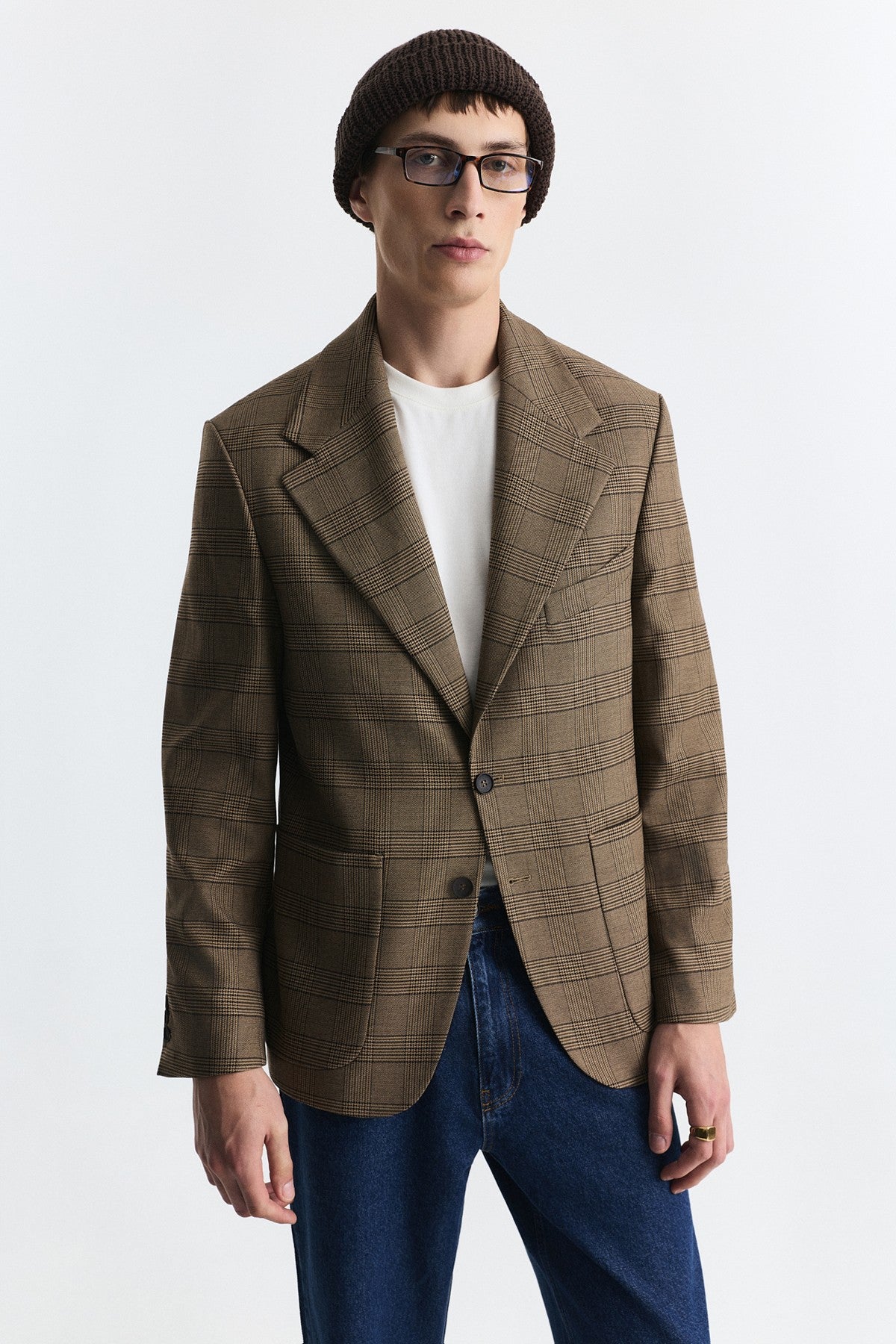 Ekose Relax Fit Blazer Ceket