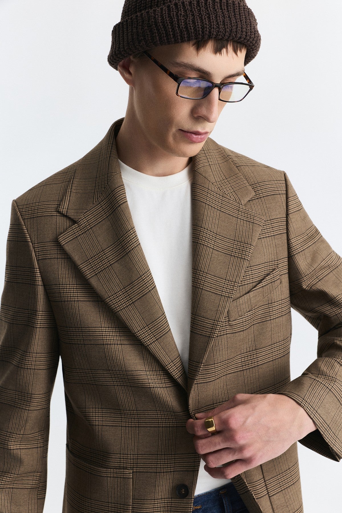 Ekose Relax Fit Blazer Ceket