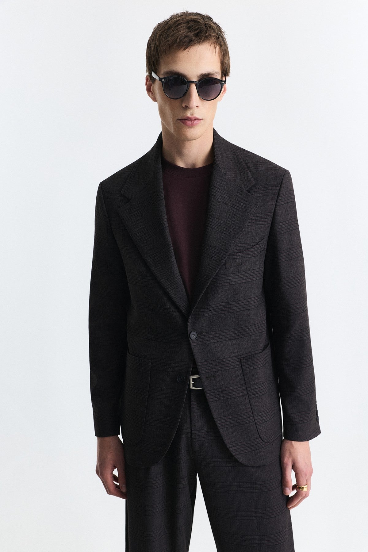 Ekose Relax Fit Blazer Ceket