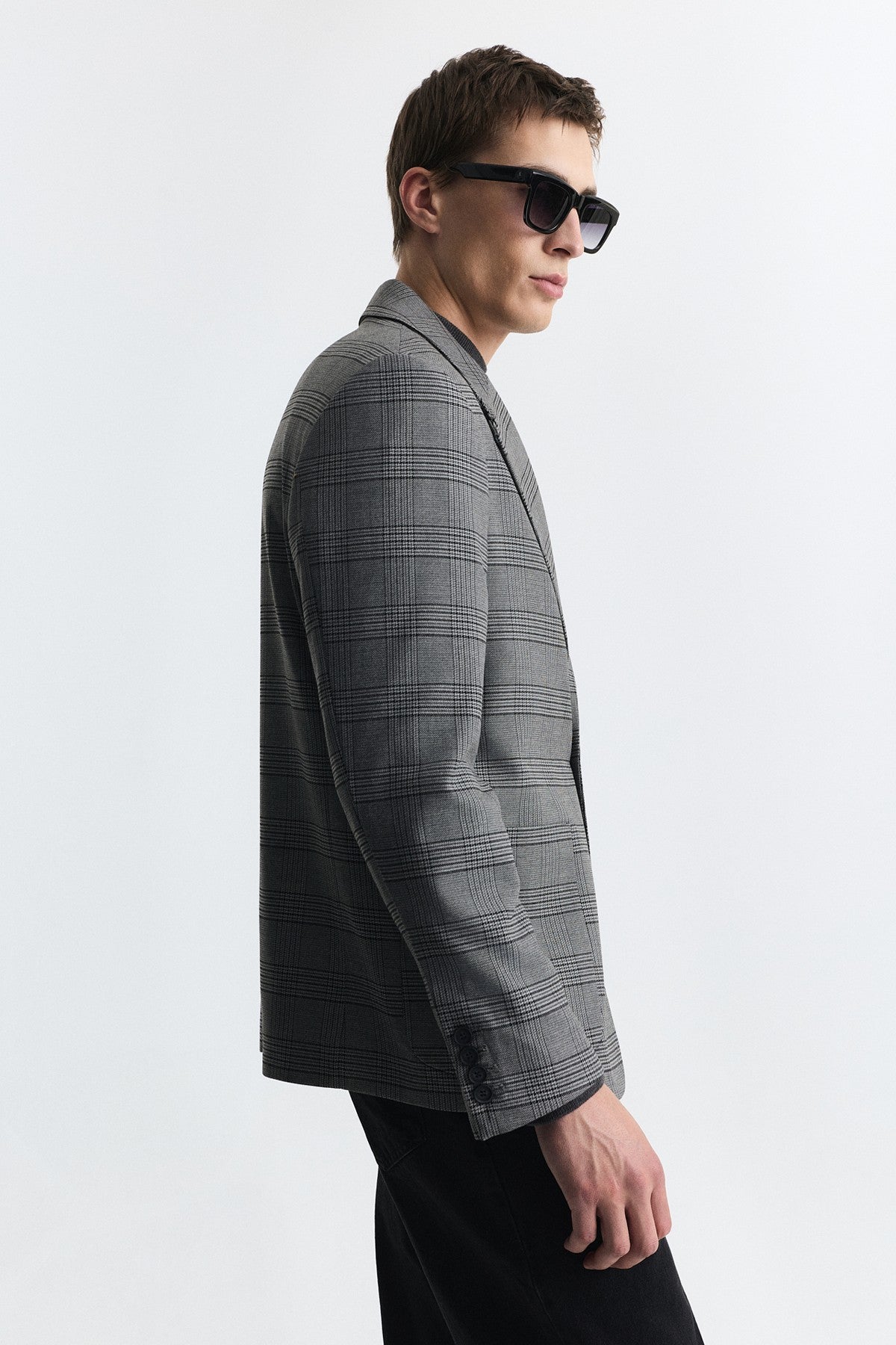Ekose Relax Fit Blazer Ceket