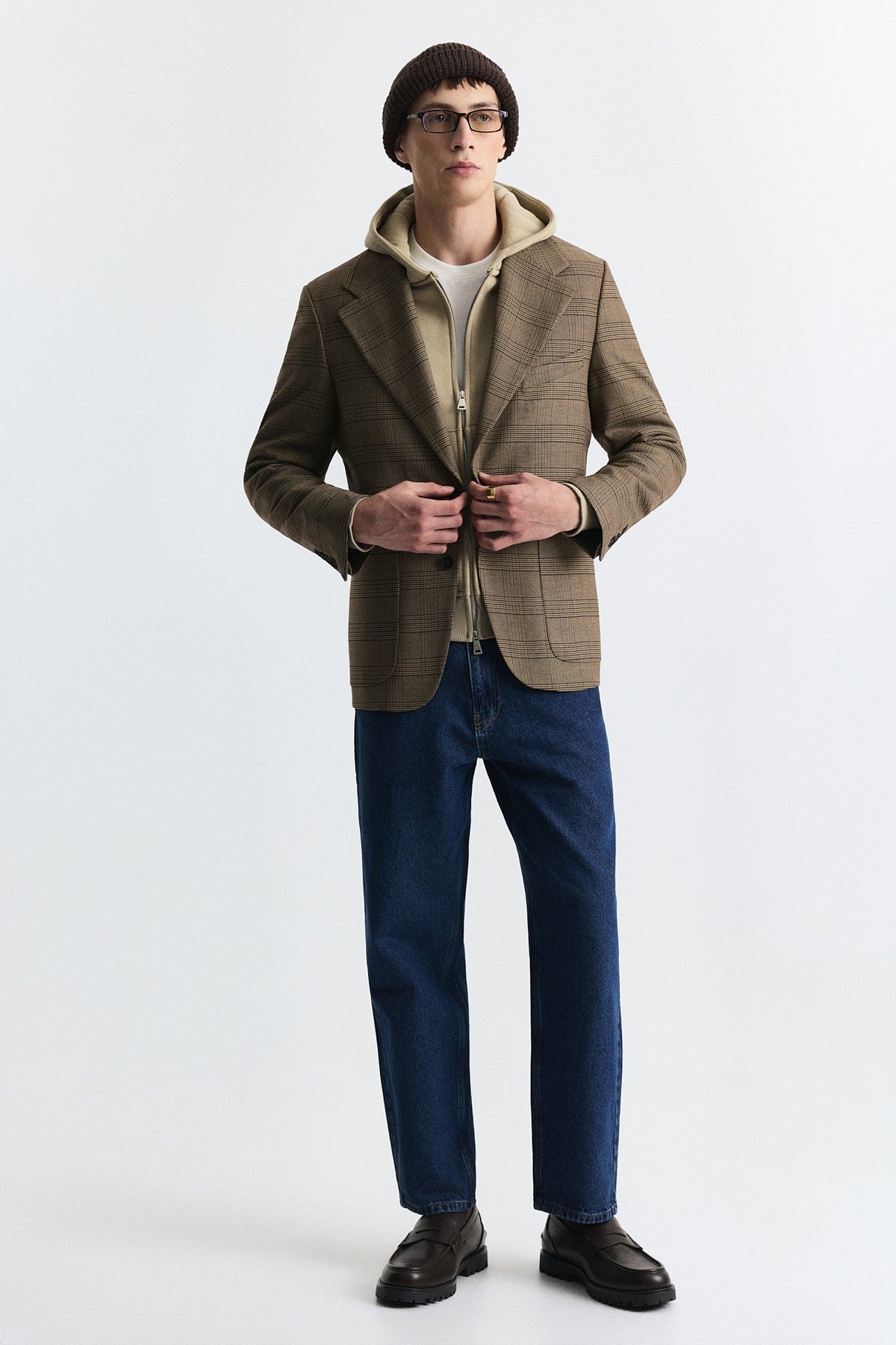Ekose Relax Fit Blazer Ceket