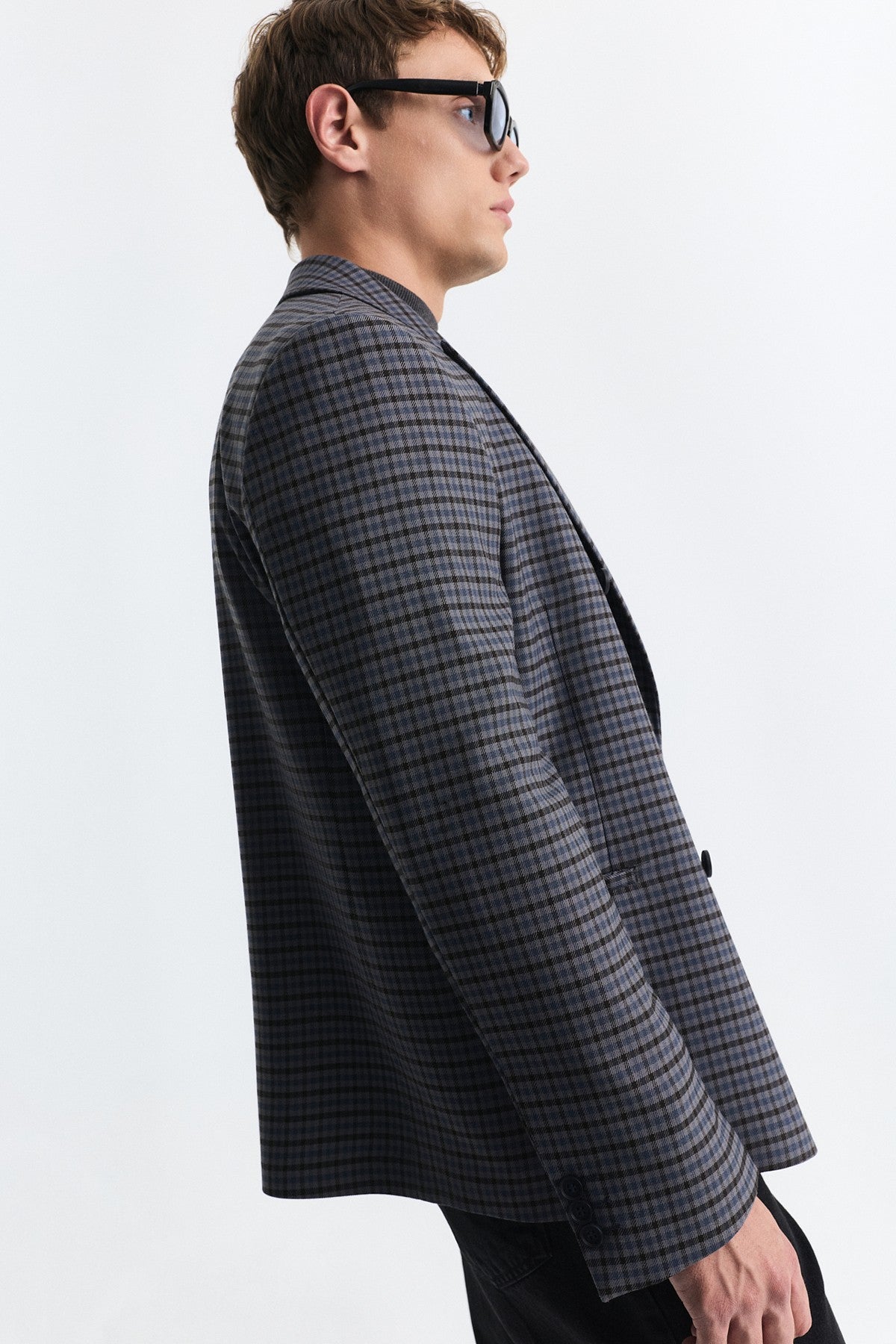 Kareli Relax Fit Blazer Ceket