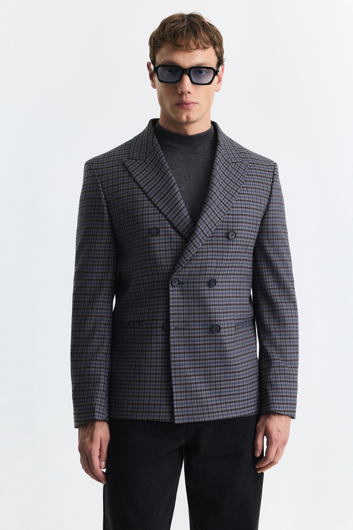Kareli Relax Fit Blazer Ceket