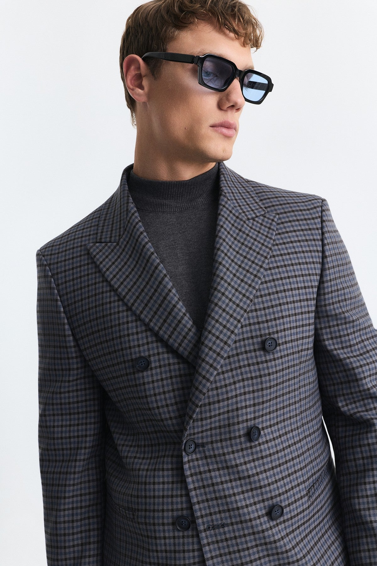 Kareli Relax Fit Blazer Ceket