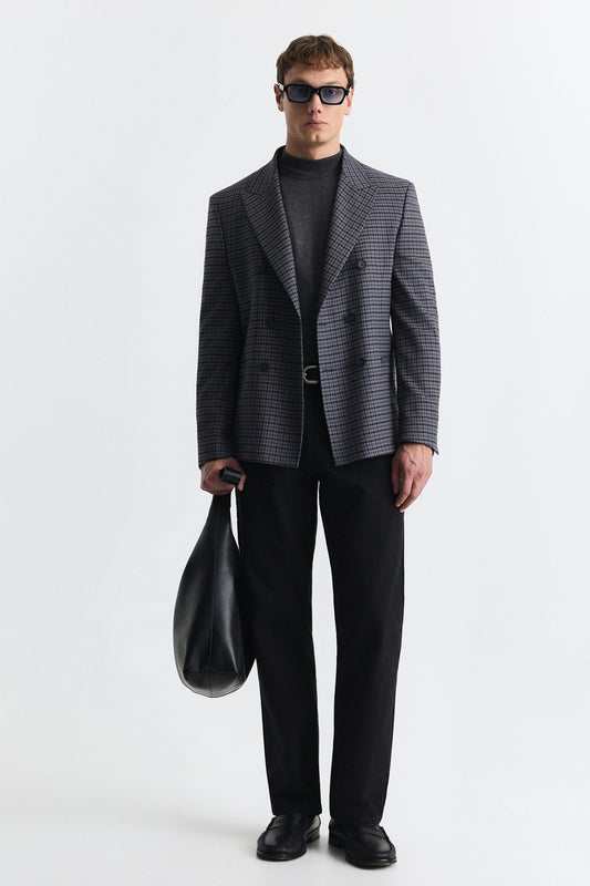 Kareli Relax Fit Blazer Ceket