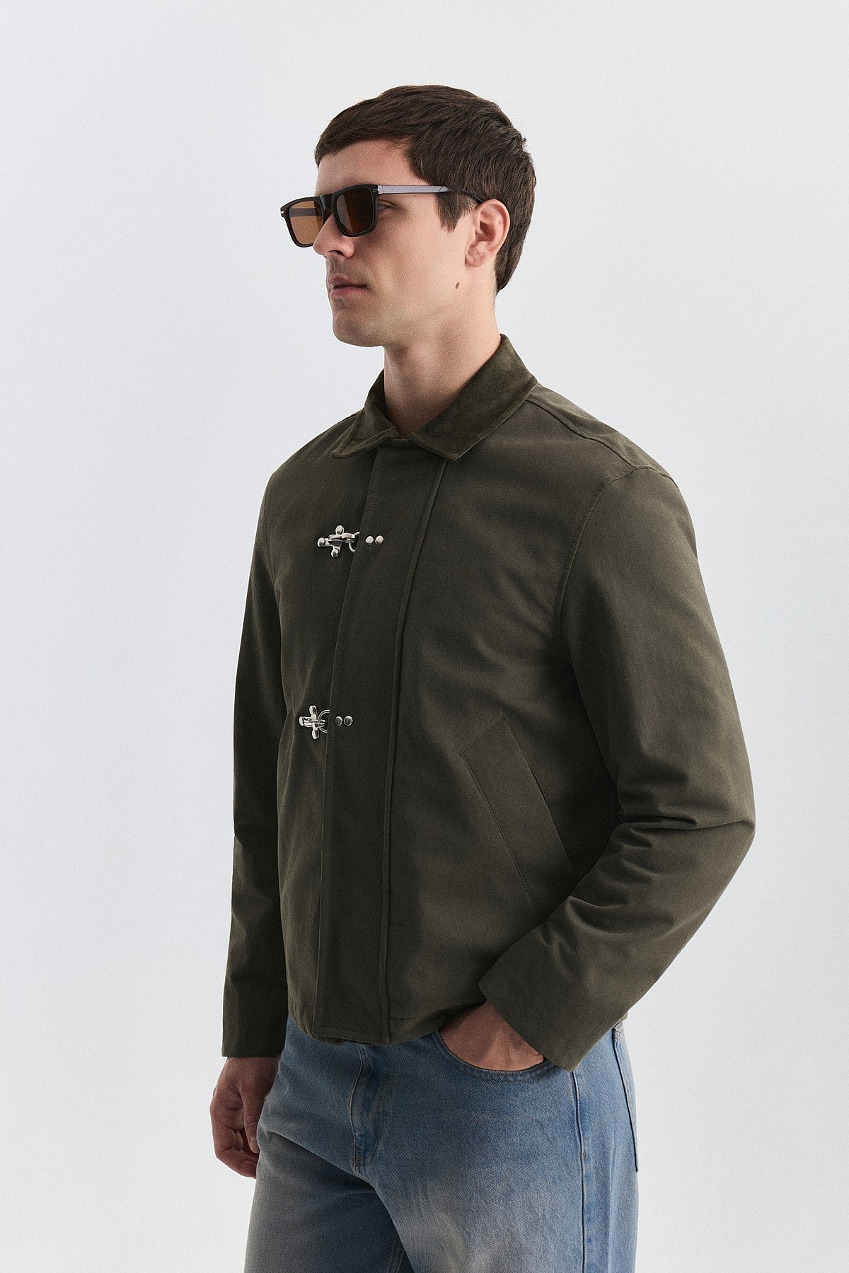 Metal Süslü Düğmeli Regular Fit Mont
