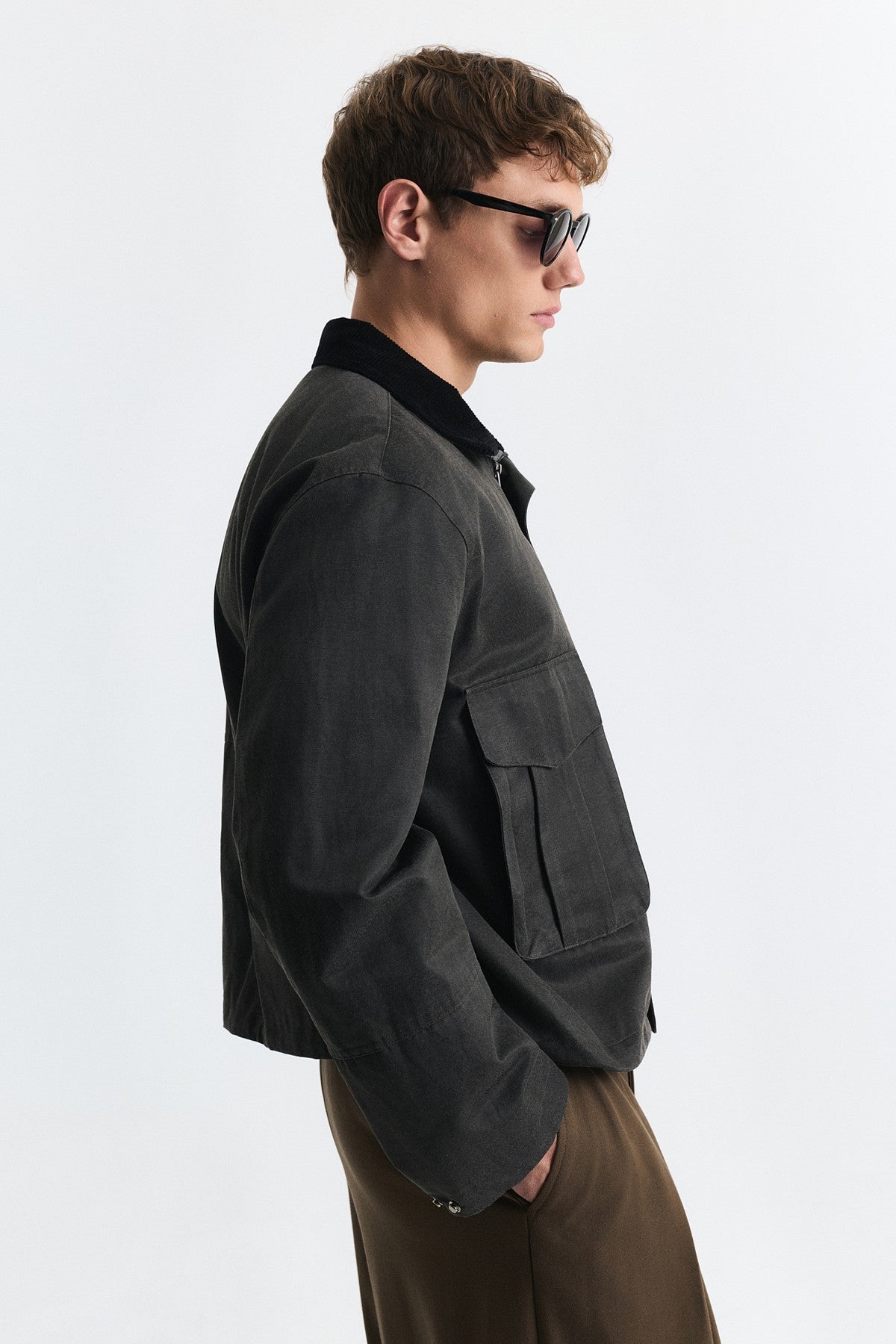Crop Fit Dik Yaka Mont