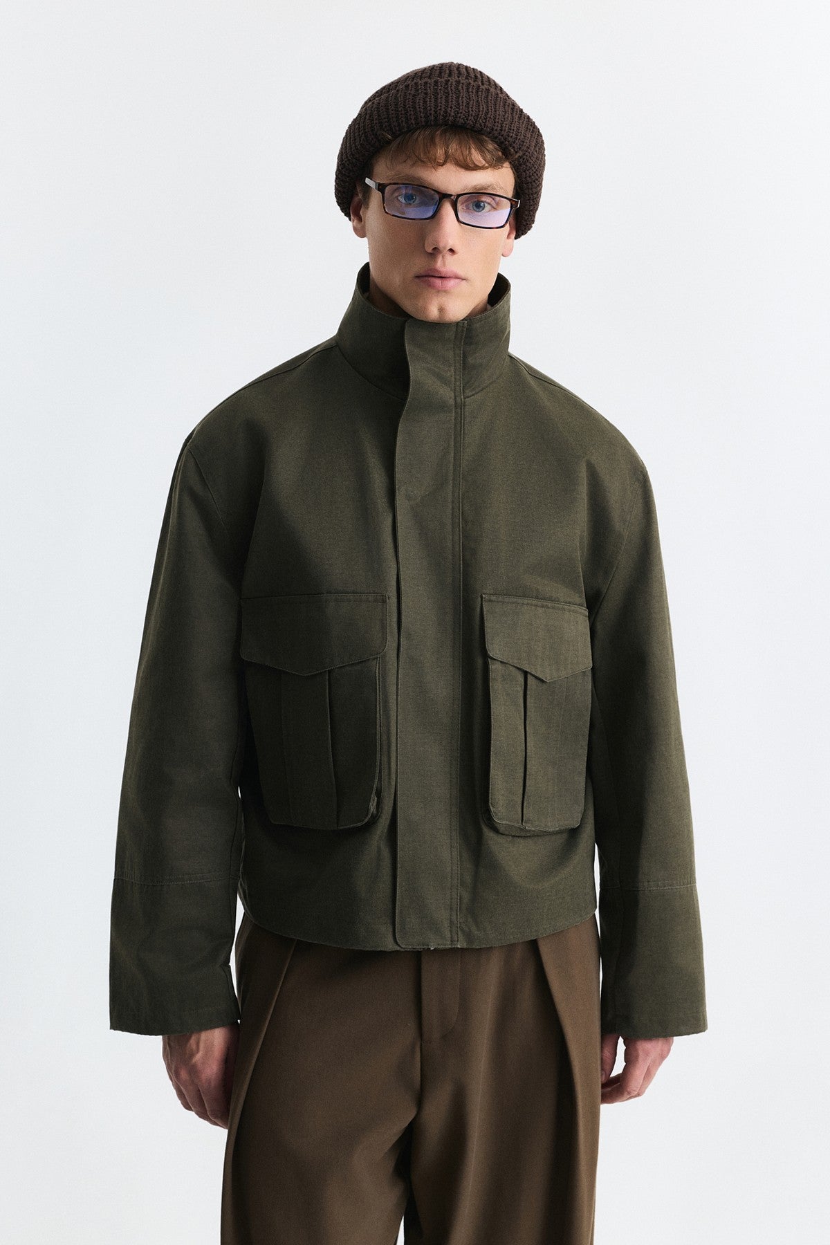 Crop Fit Dik Yaka Mont