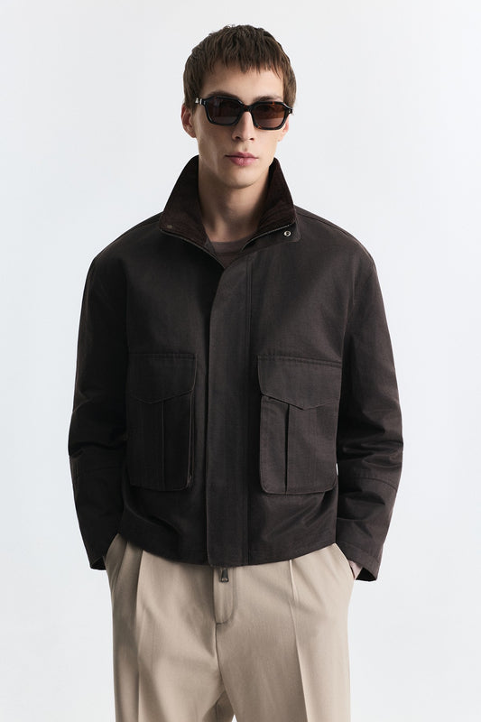 Crop Fit Dik Yaka Mont