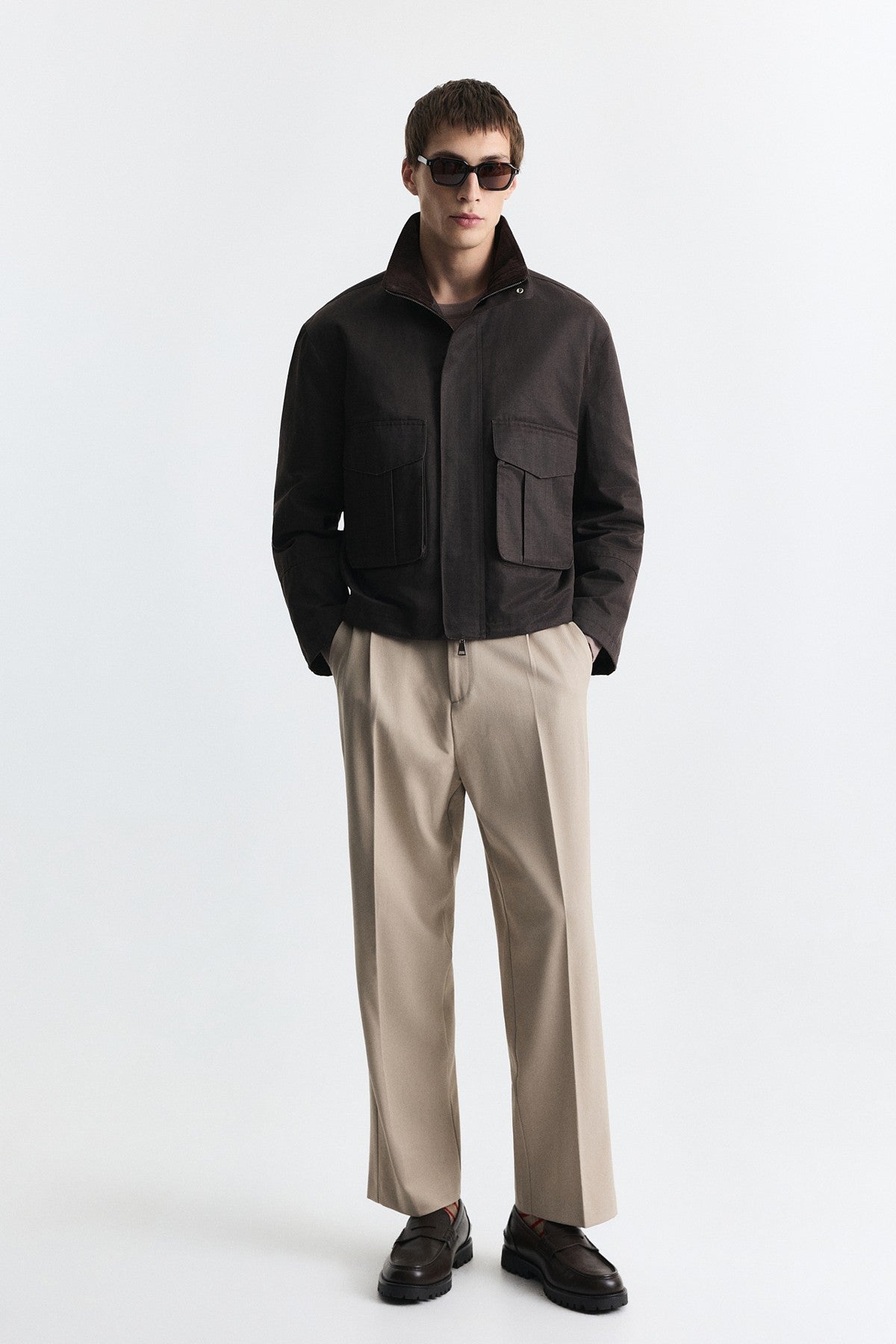 Crop Fit Dik Yaka Mont