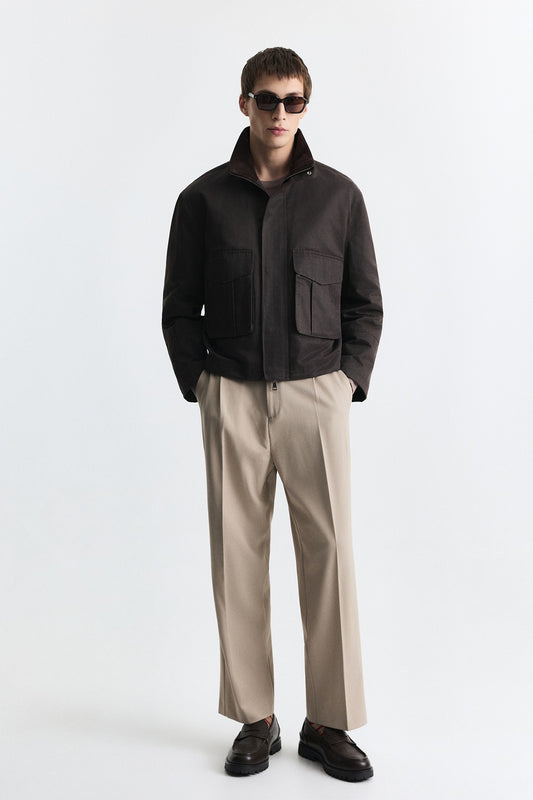 Crop Fit Dik Yaka Mont