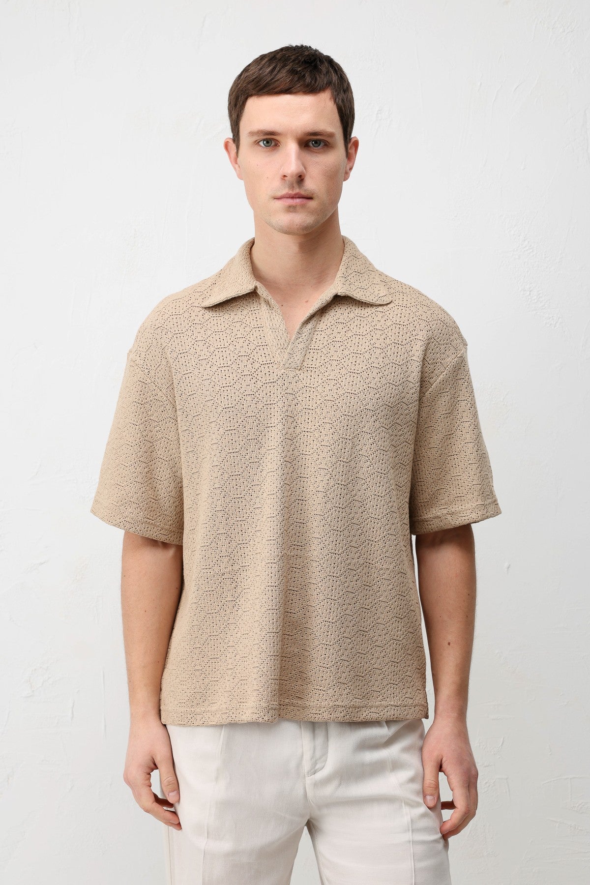 Örgü Dokulu Erkek T-Shirt
