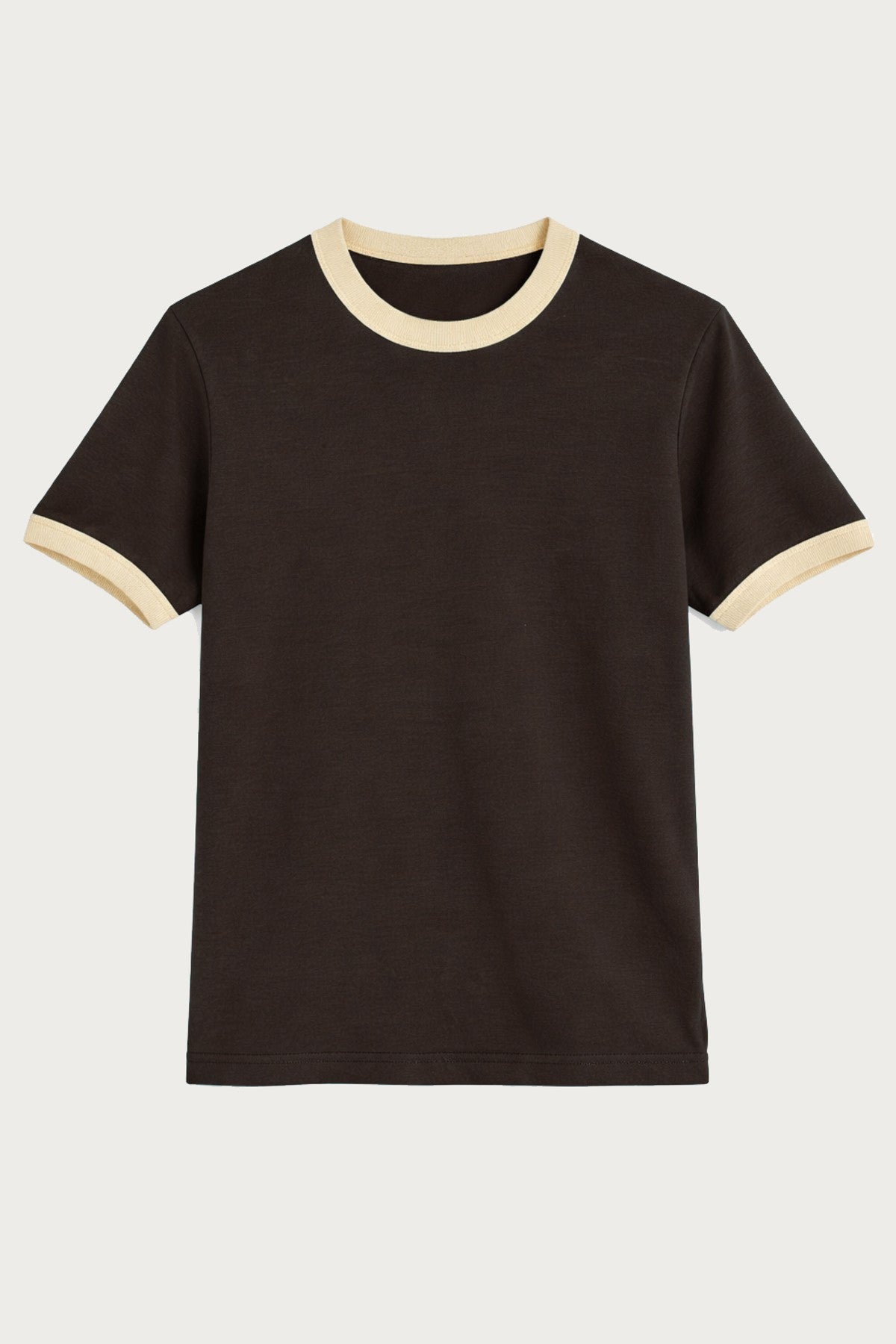 Antioch Haki Kontrast Yaka Erkek T-Shirt