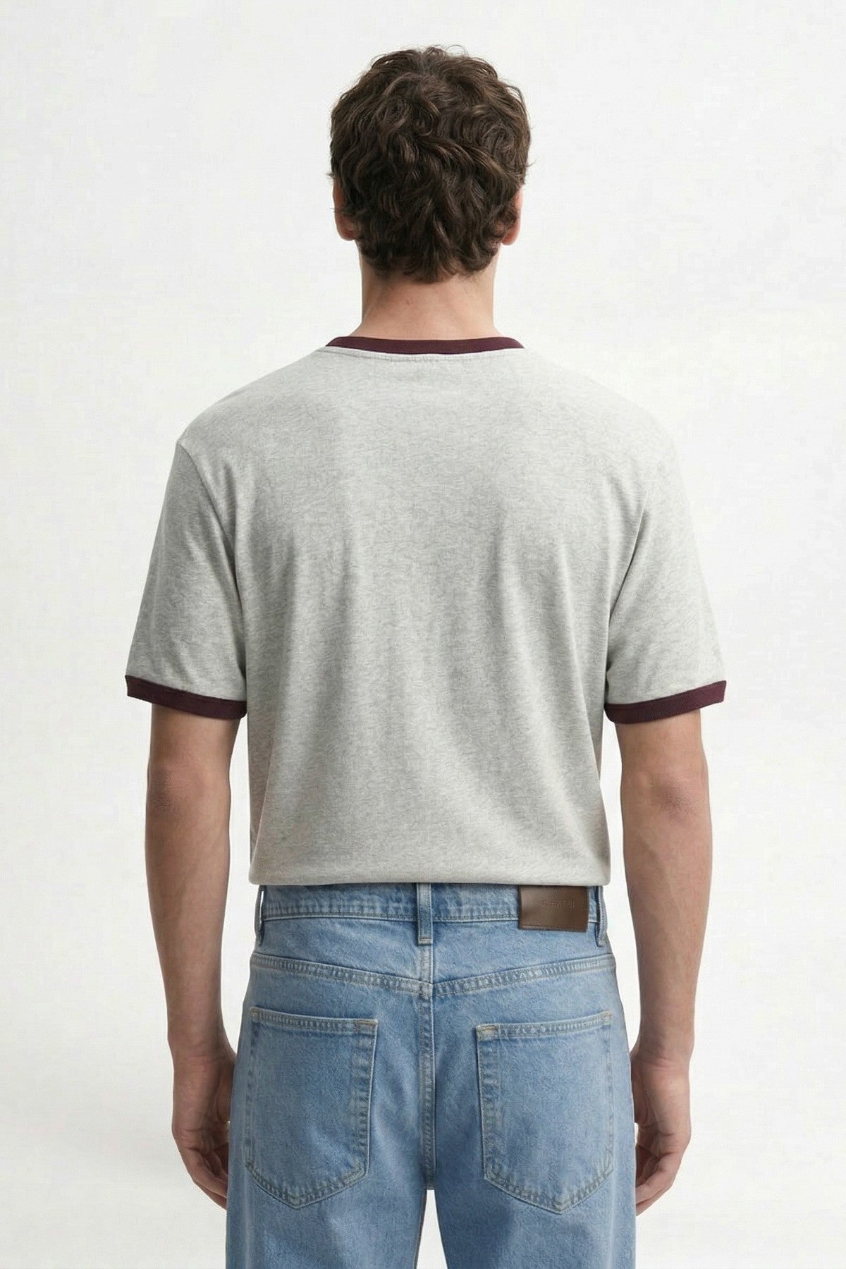 Antioch Haki Kontrast Yaka Erkek T-Shirt
