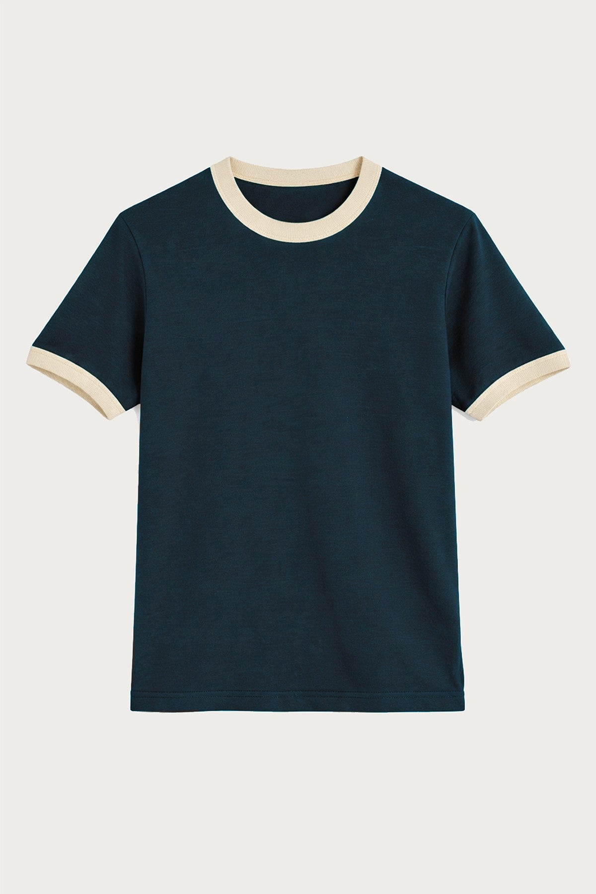 Antioch Haki Kontrast Yaka Erkek T-Shirt