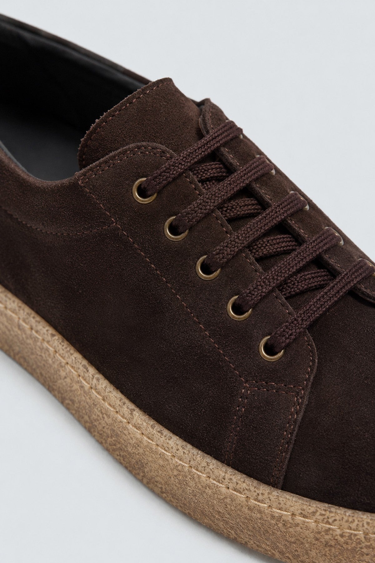 Kontrast Tabanlı %100 Süet Sneaker