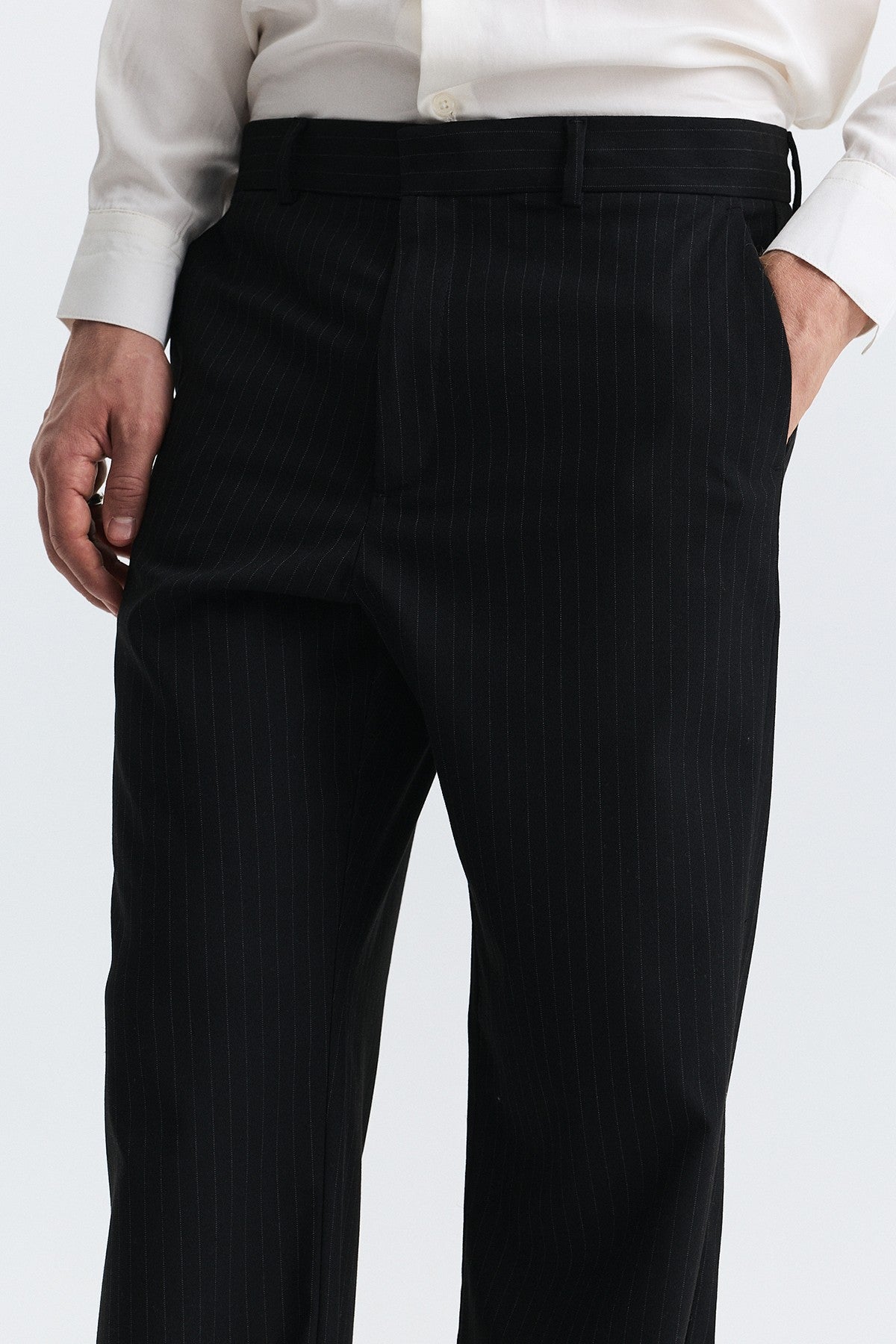 Crop Fit Çizgili Takım