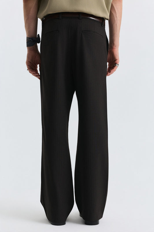 Crop Fit Çizgili Takım