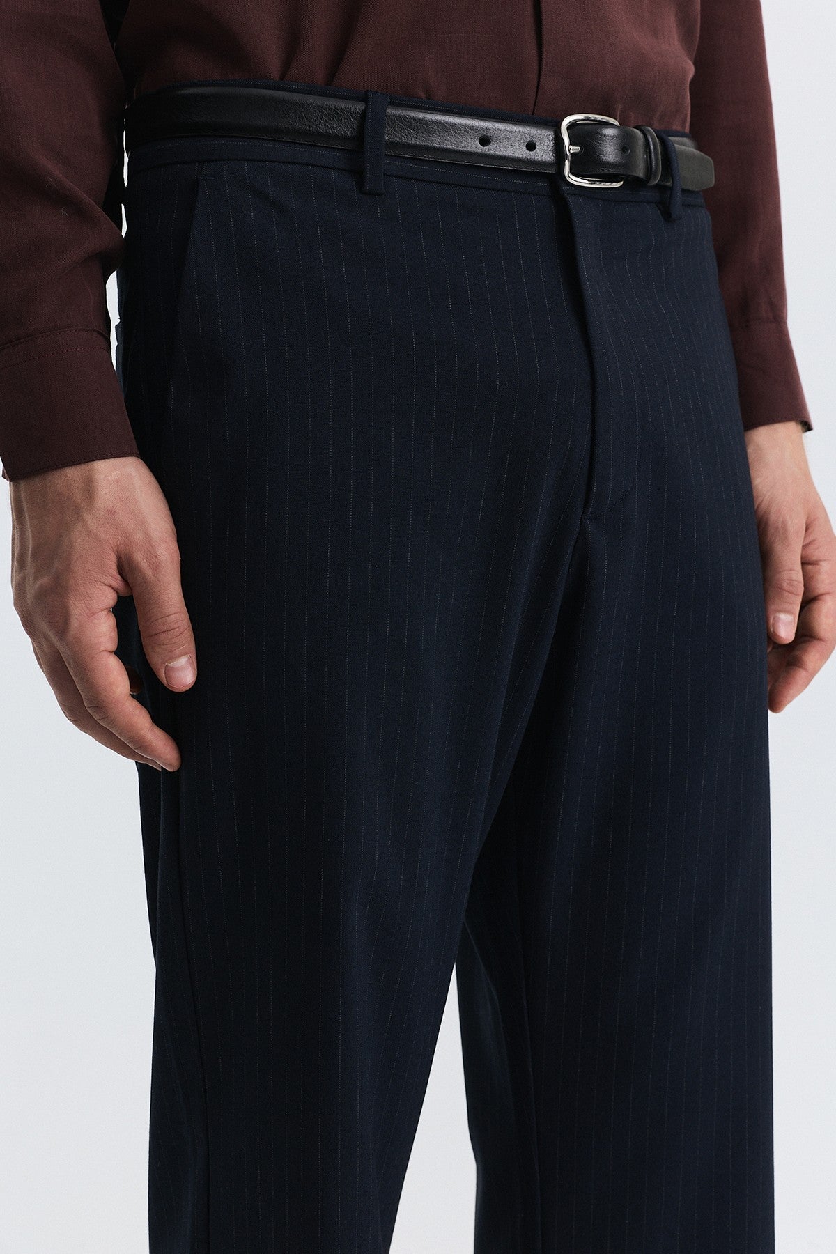 Crop Fit Çizgili Takım