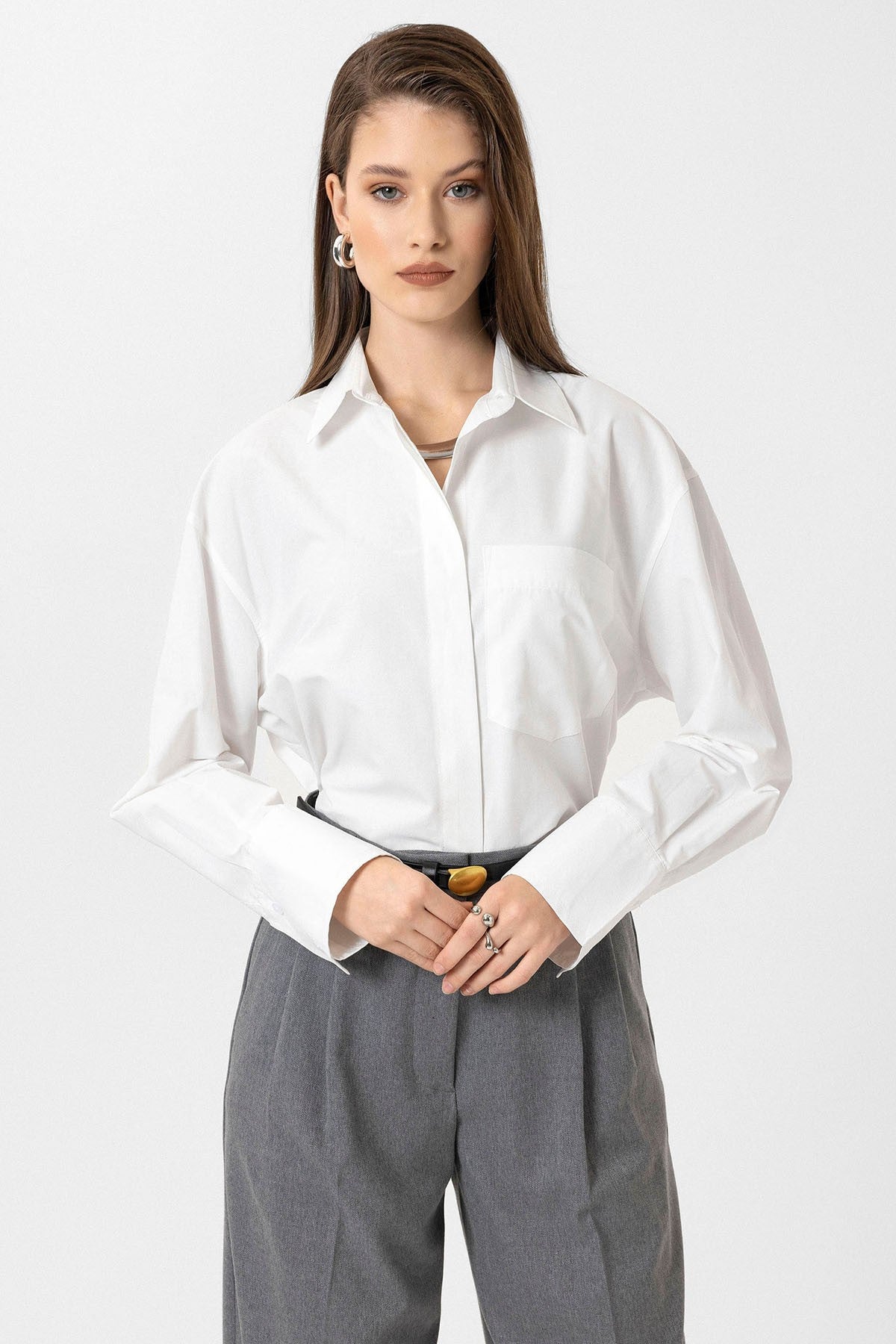 Antioch Kadın Basic Poplin Gömlek