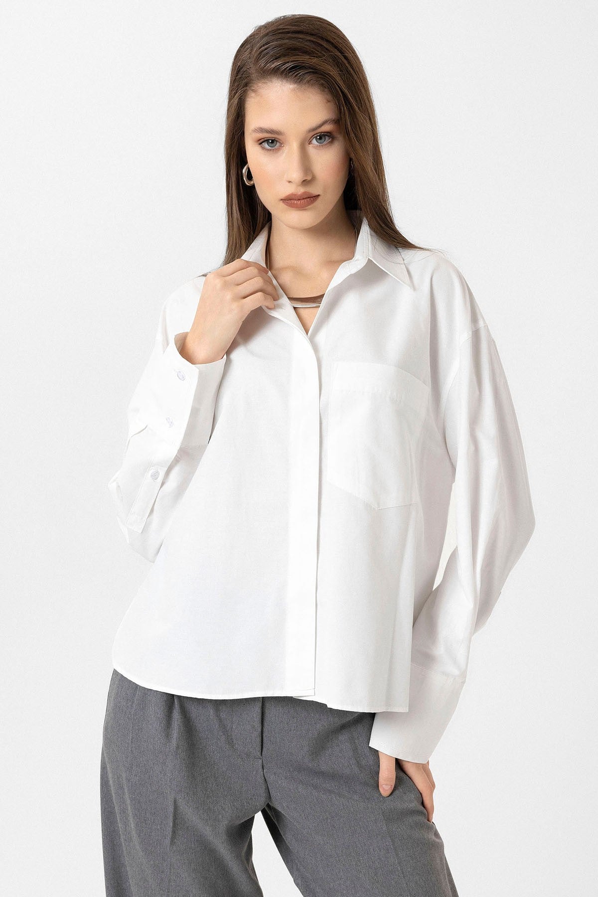 Antioch Kadın Basic Poplin Gömlek