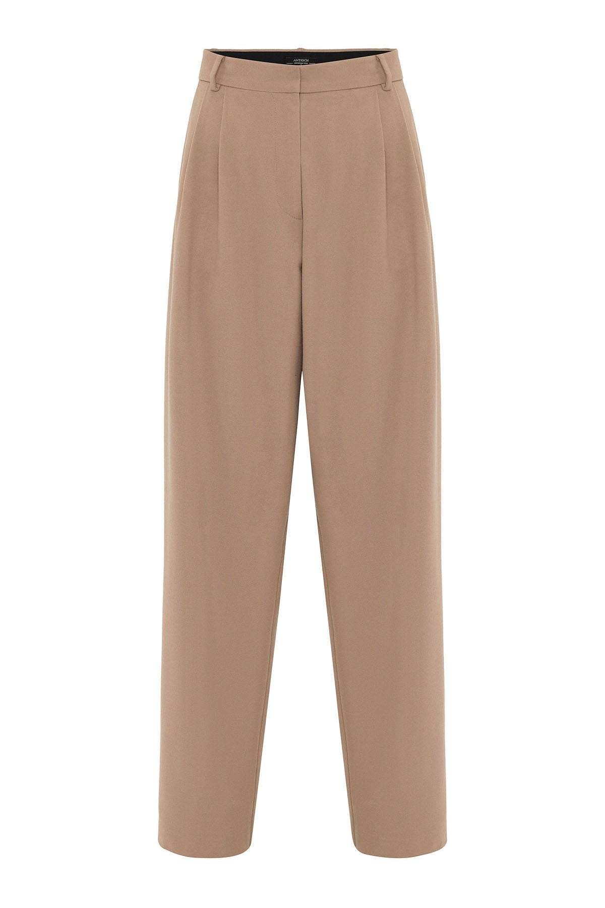 Antioch Siyah Kadın Yüksek Bel Pens Detaylı Straight Fit Pantolon