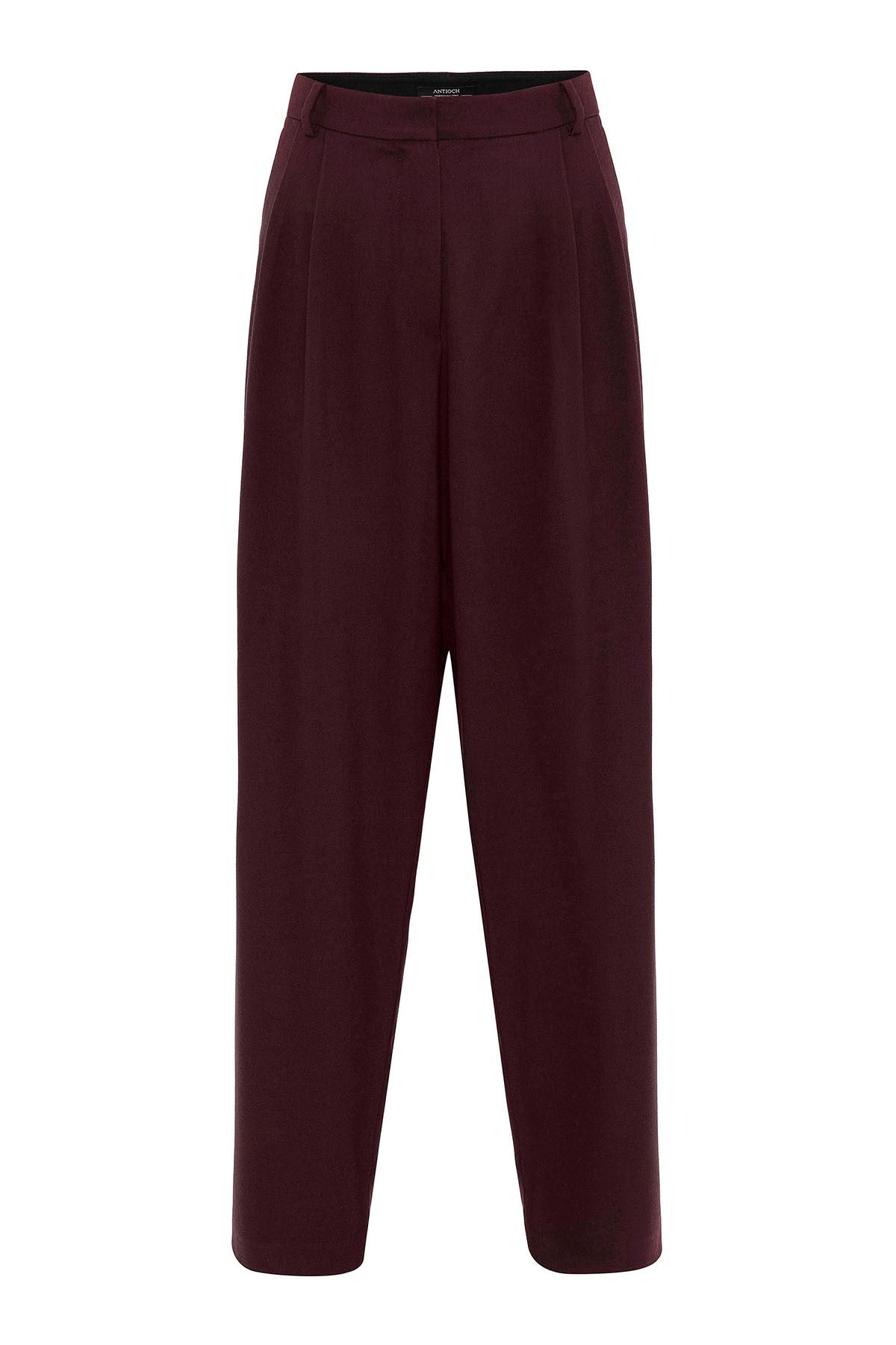 Antioch Siyah Kadın Yüksek Bel Pens Detaylı Straight Fit Pantolon