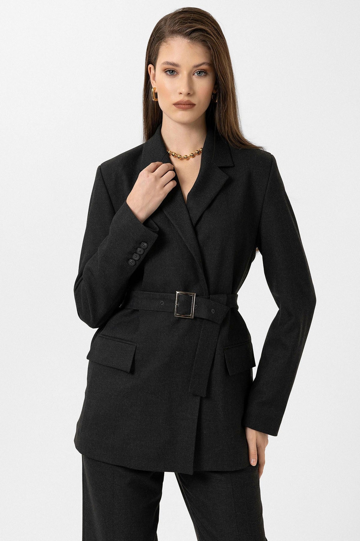 Antioch Kadın Kemerli Blazer Ceket