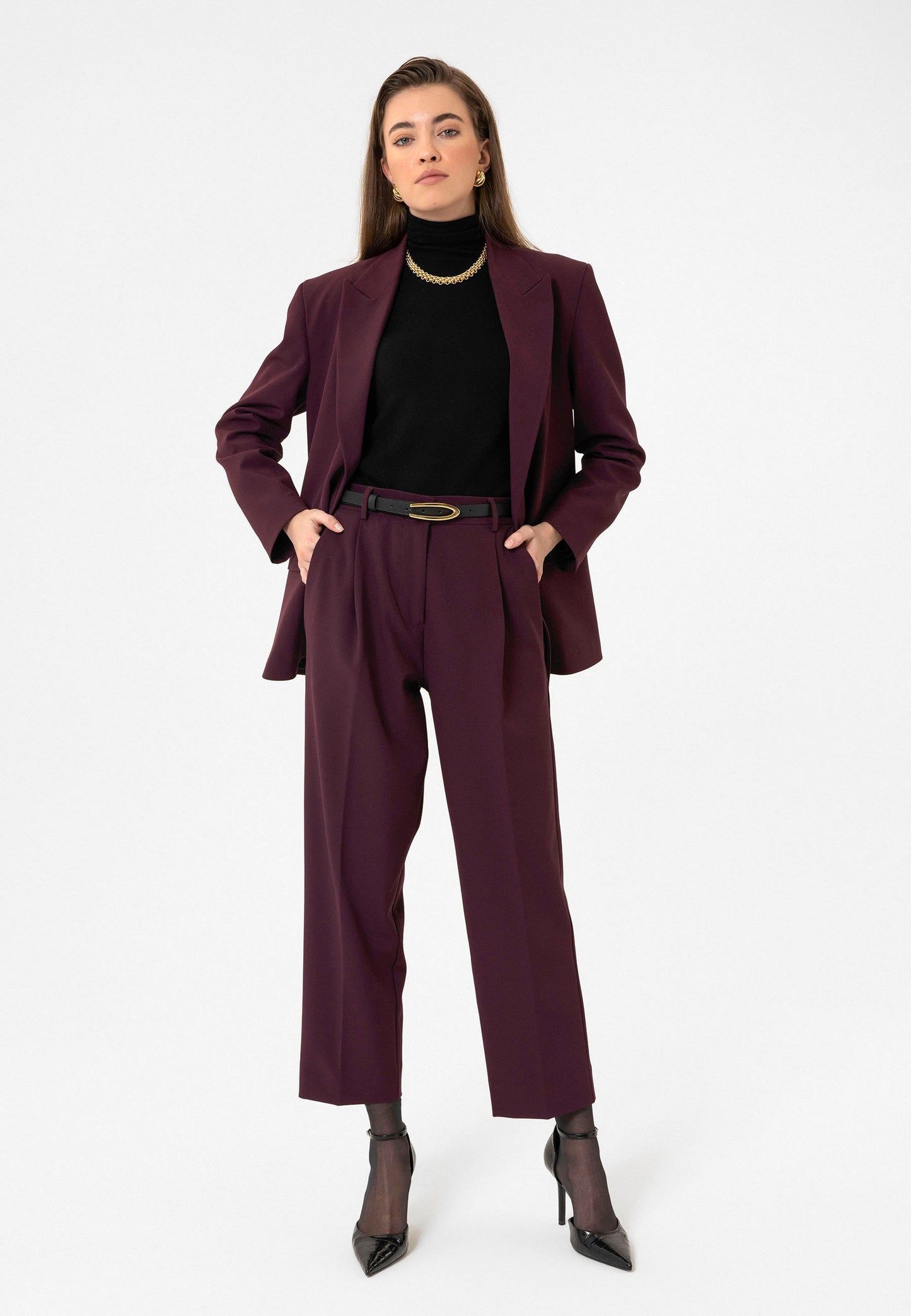 Antioch Kadın Kruvaze Kapama Oversize Blazer Ceket
