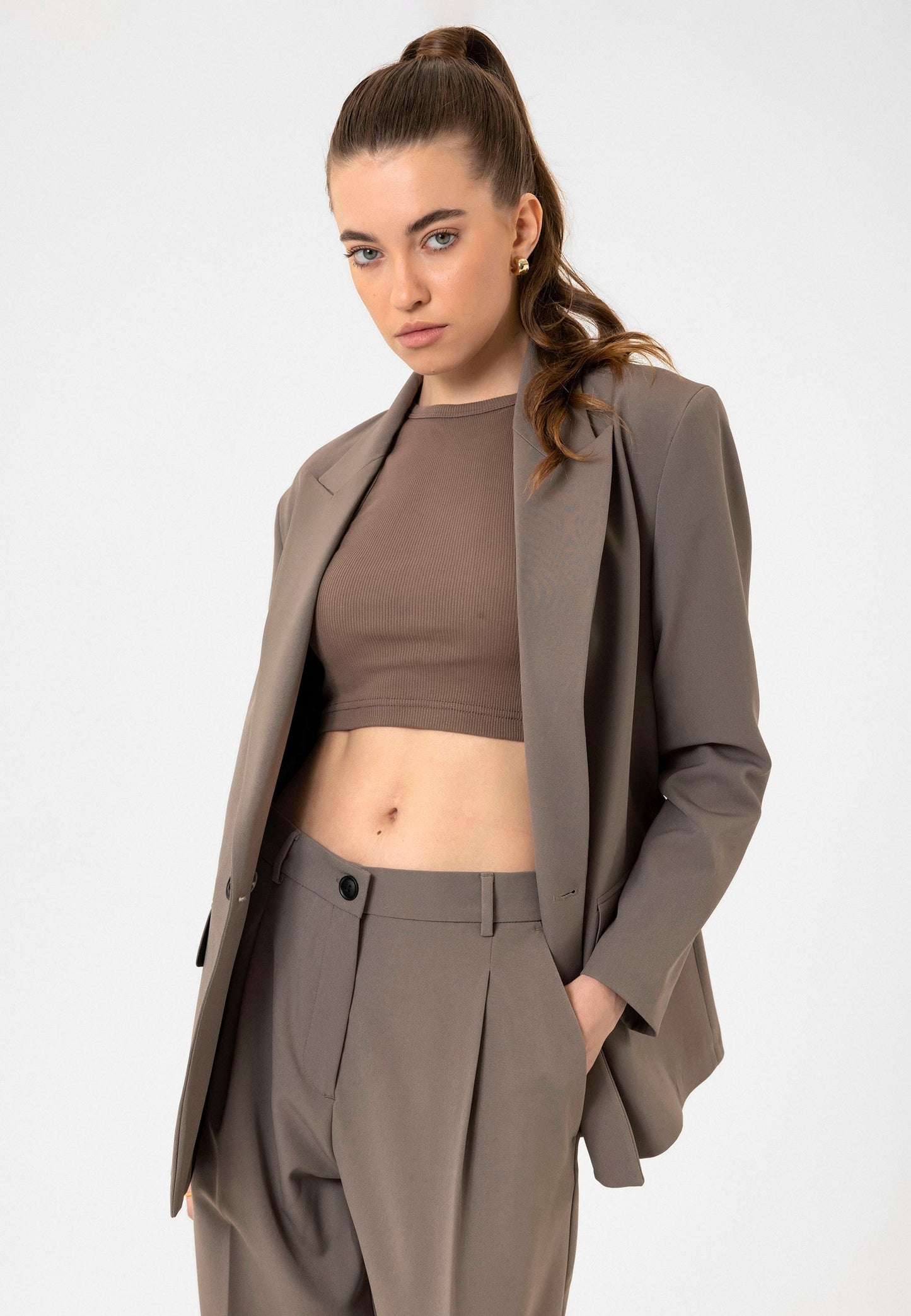 Antioch Kadın Kruvaze Kapama Oversize Blazer Ceket