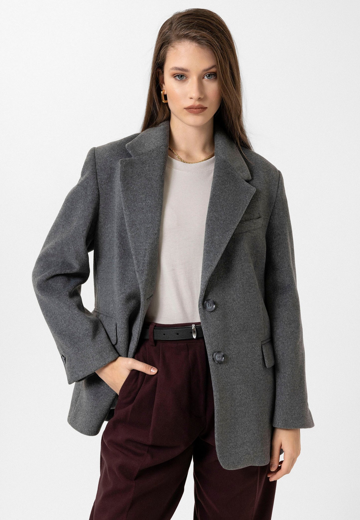 Antioch Kadın Yün Karışımlı Blazer Ceket