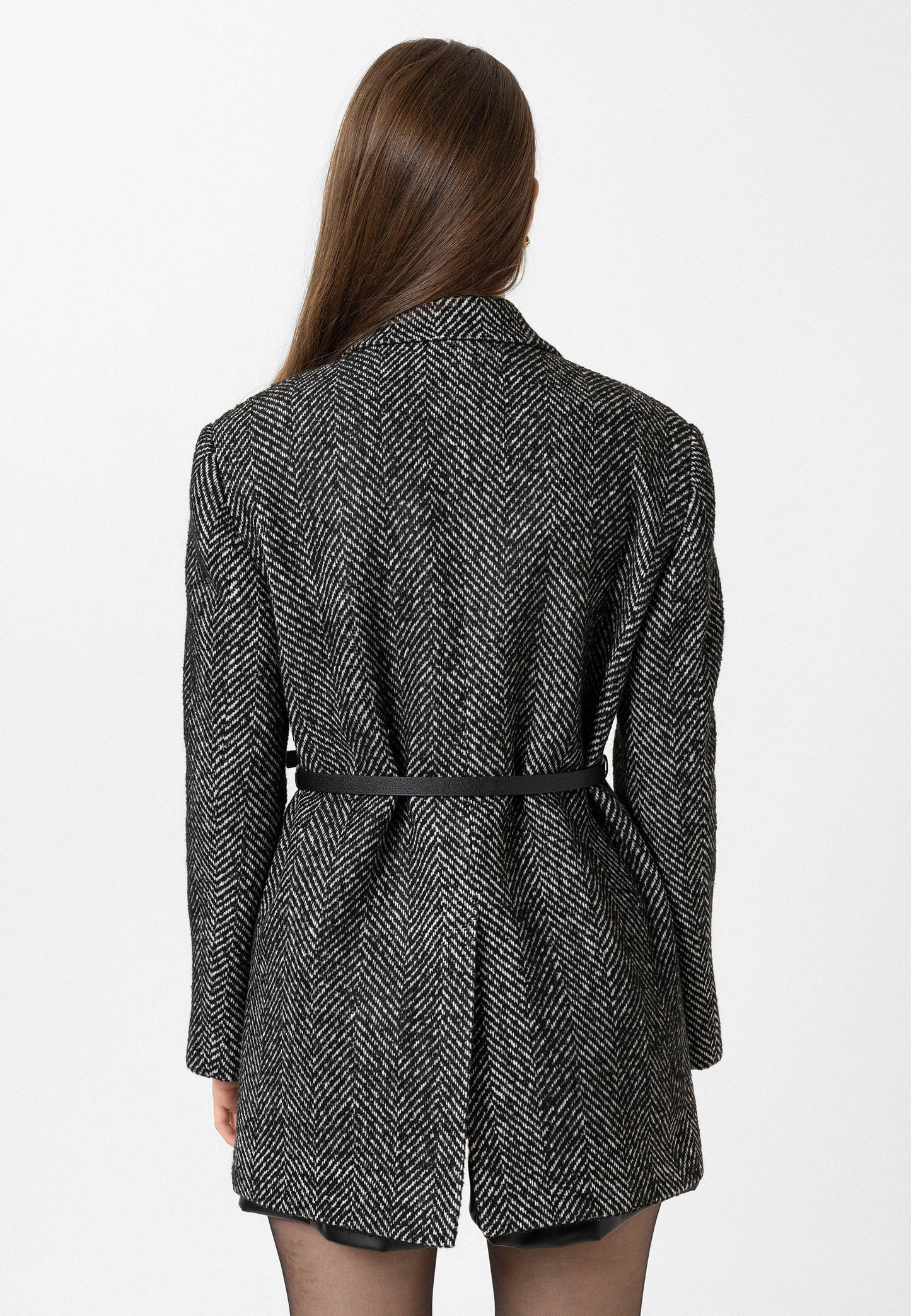 Antioch Kadın Balıksırtı Desenli Blazer Ceket