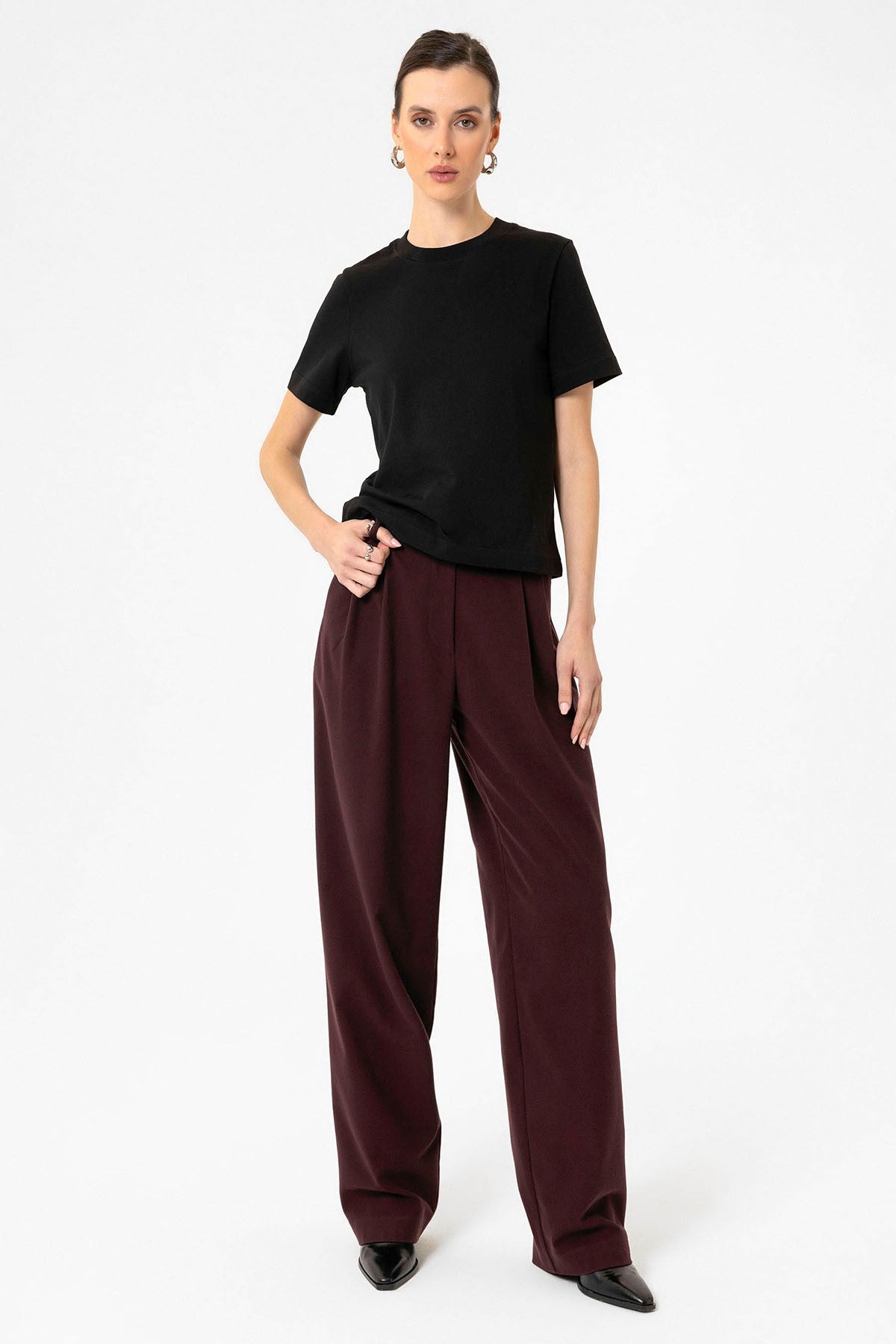 Antioch Kadın Bisiklet Yaka Basic T-Shirt