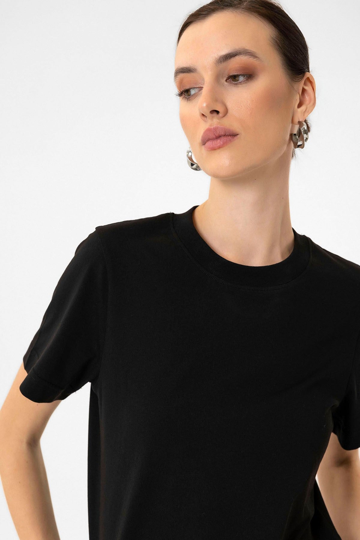 Antioch Kadın Bisiklet Yaka Basic T-Shirt