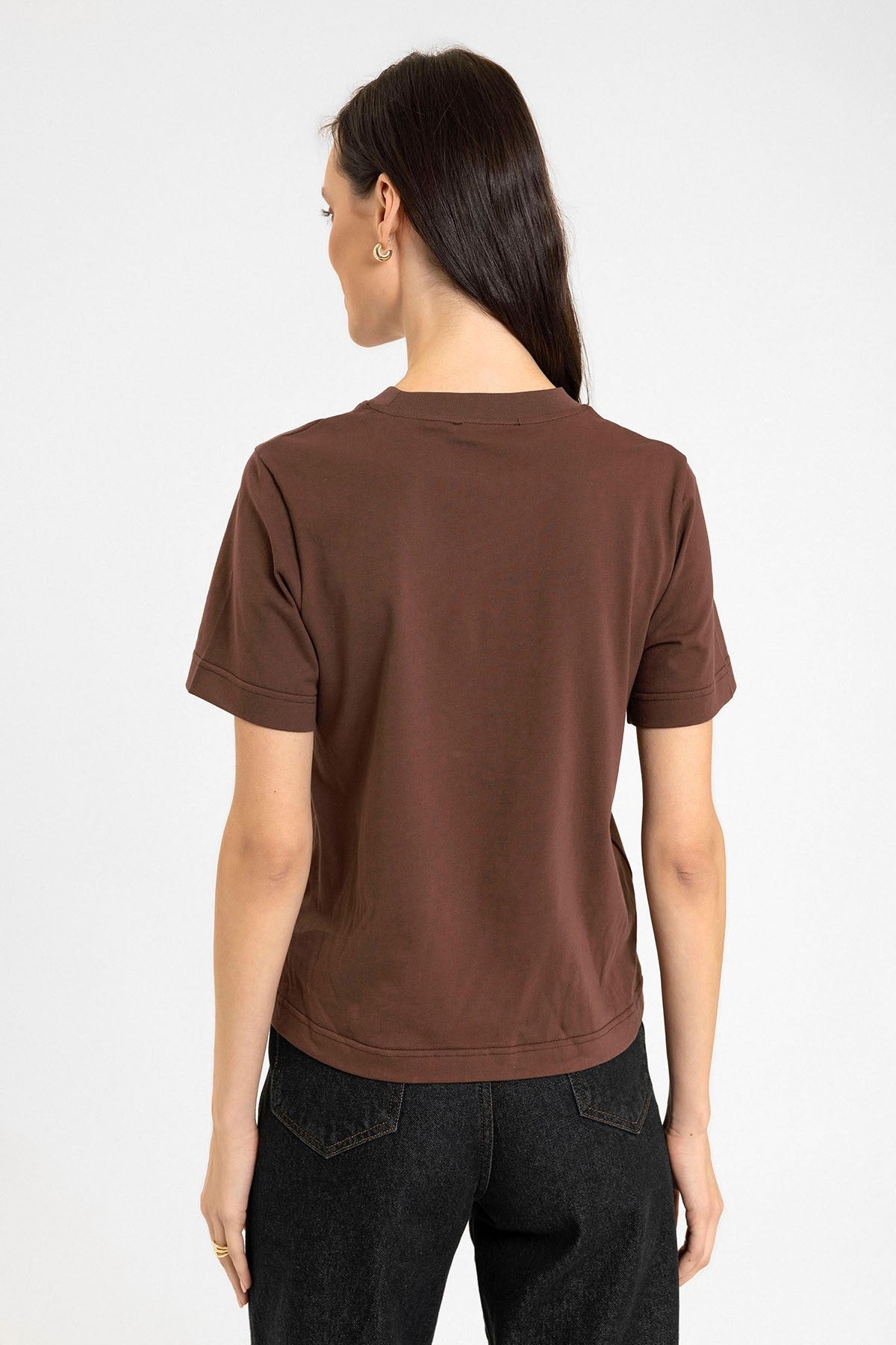 Antioch Kadın Bisiklet Yaka Basic T-Shirt