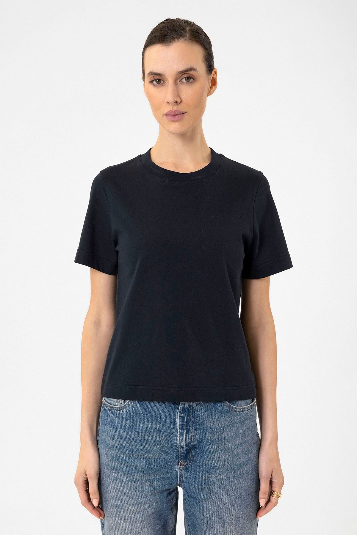 Antioch Kadın Bisiklet Yaka Basic T-Shirt